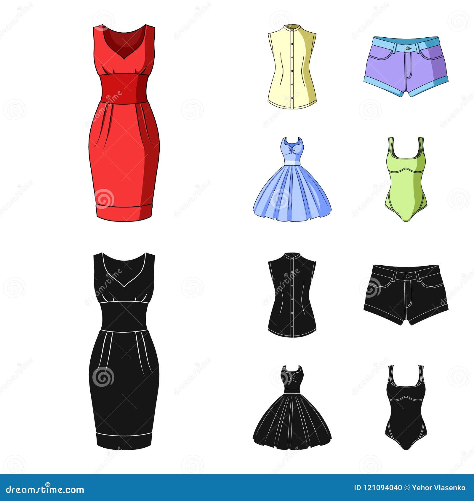 Women Clothing Cartoon,black Icons in Set Collection for Design ...