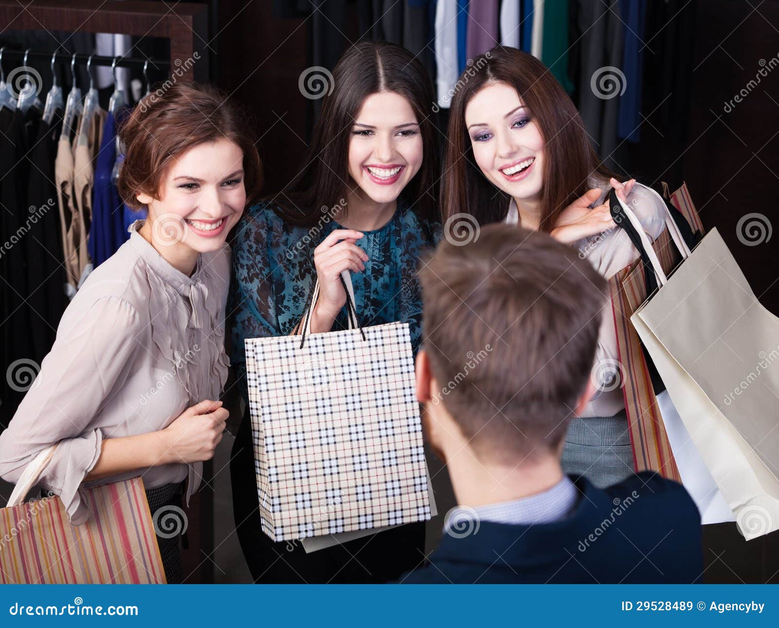 Women Consult with Shop Assistant Stock Image - Image of collection ...