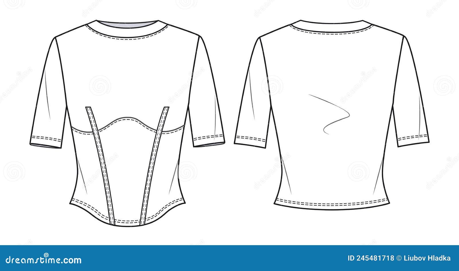 T shirt flat sketch vector illustration measurement details by Saiful Md on  Dribbble