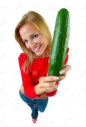 Women And Cucumber Stock Photo Image 29423380