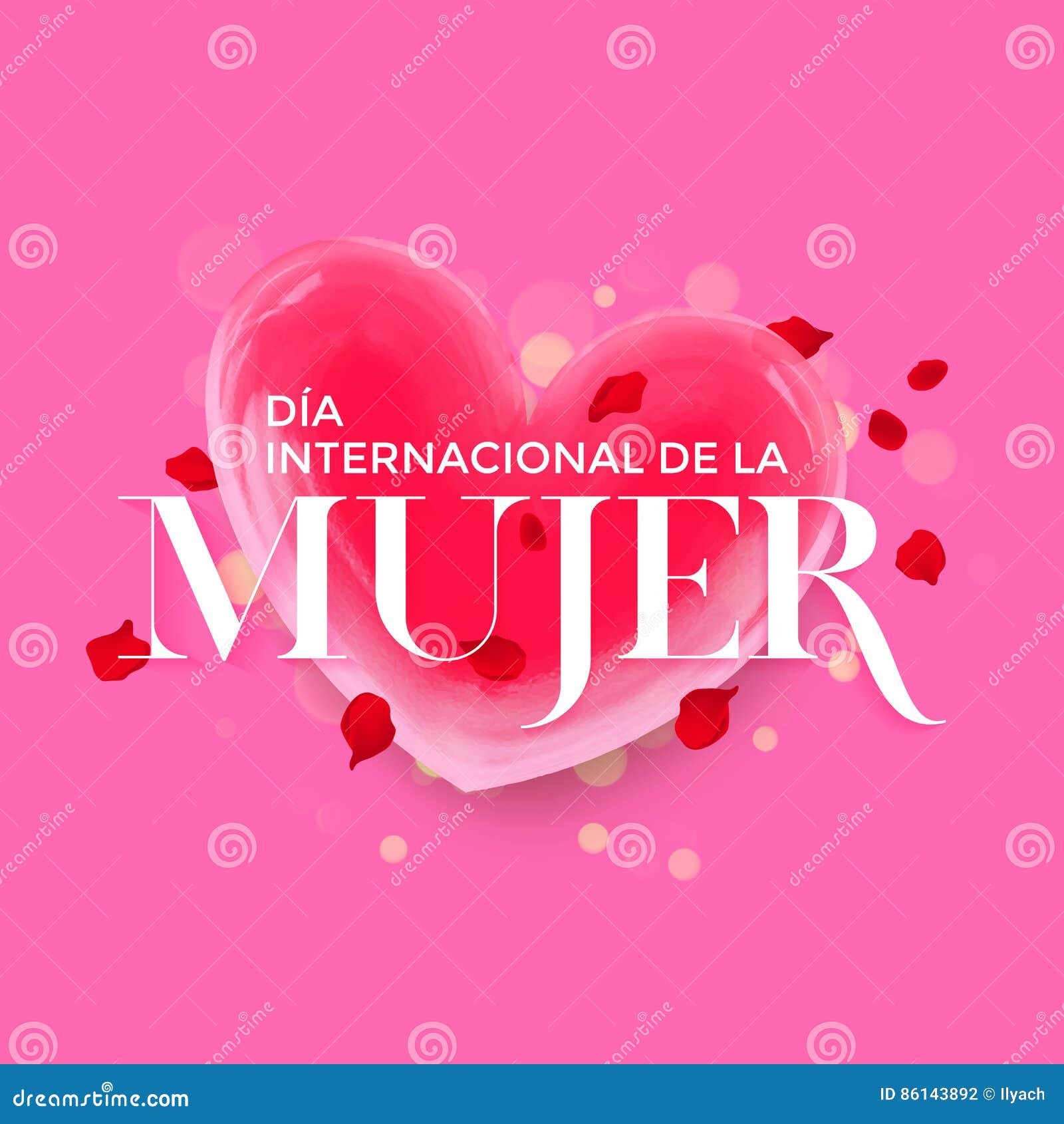 women day spanish dia de la mujer heart greeting card background