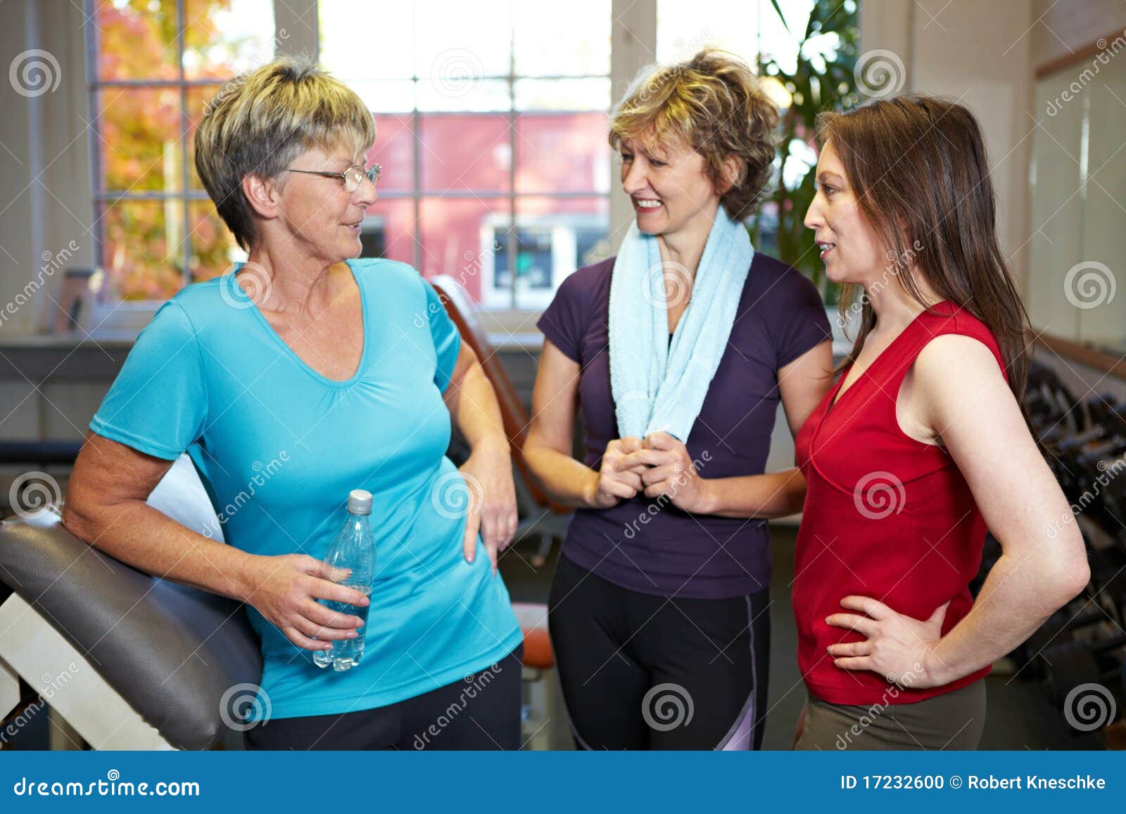Women Doing Small Talk in Gym Stock Photo Image of healthy