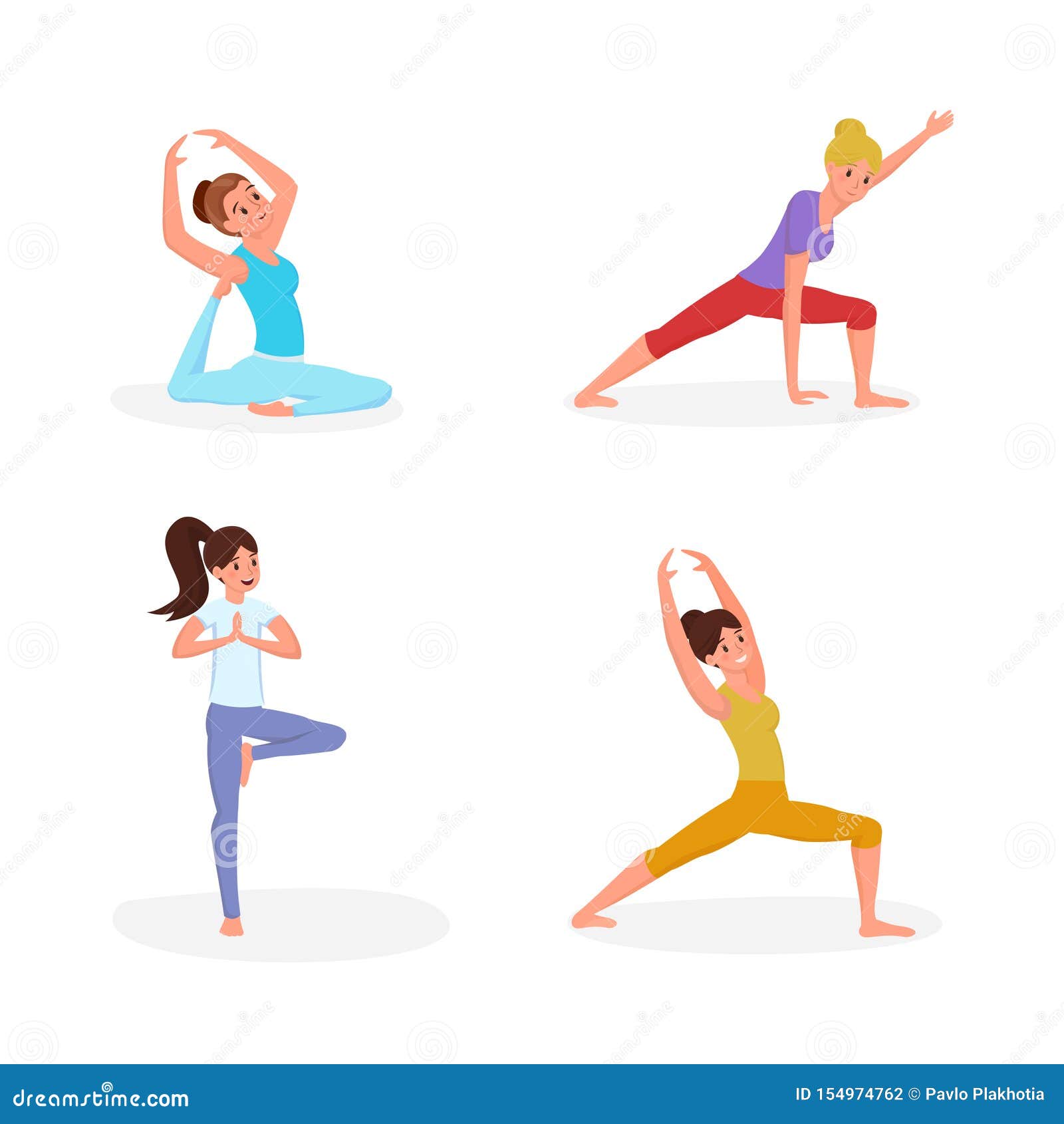 cartoon people stretching