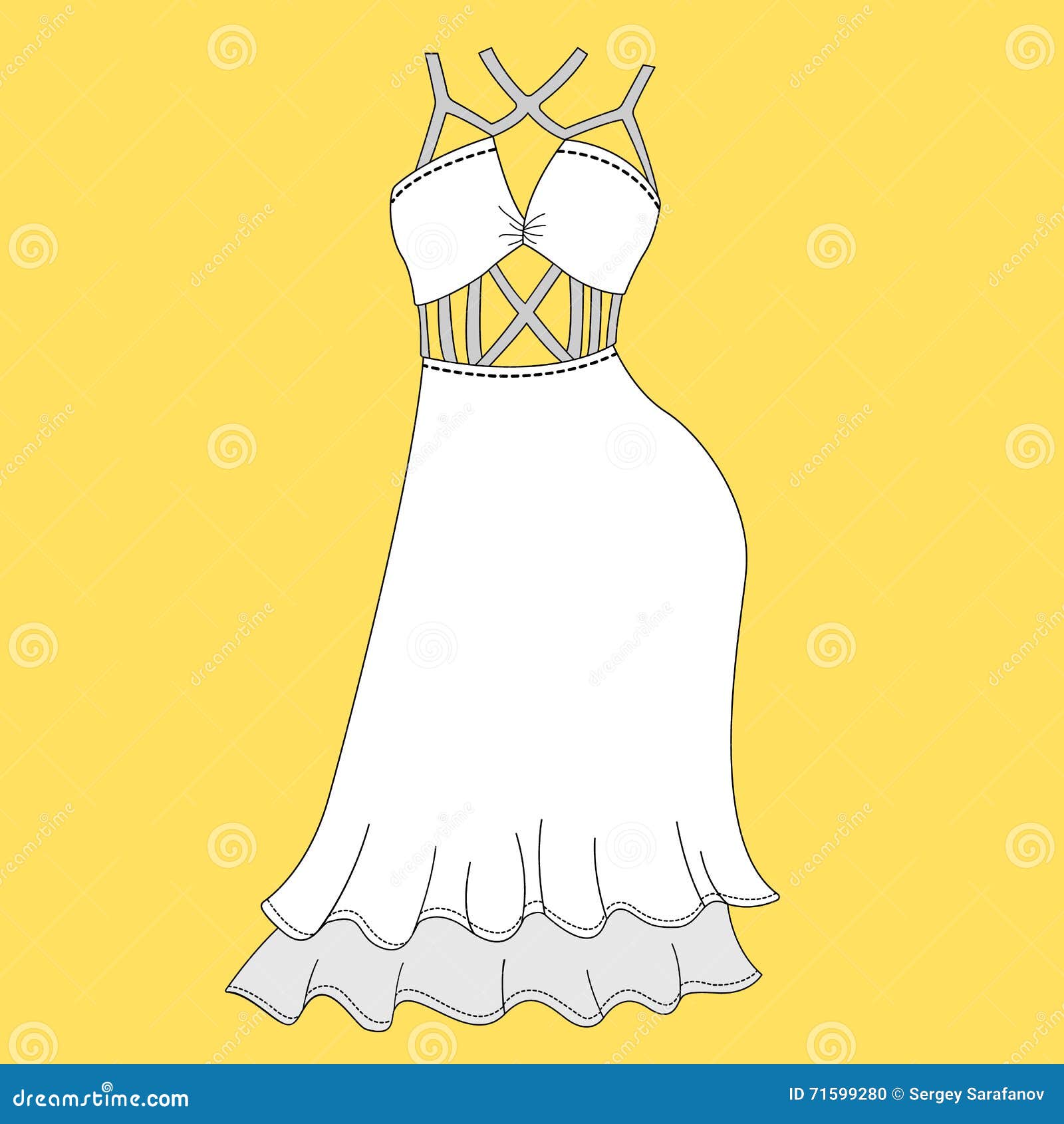 women dress design fashion flat templates sketches illustration 71599280