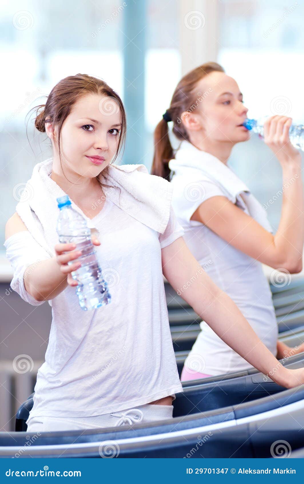 Women Drinking Water after Sports Stock Image Image of fitness