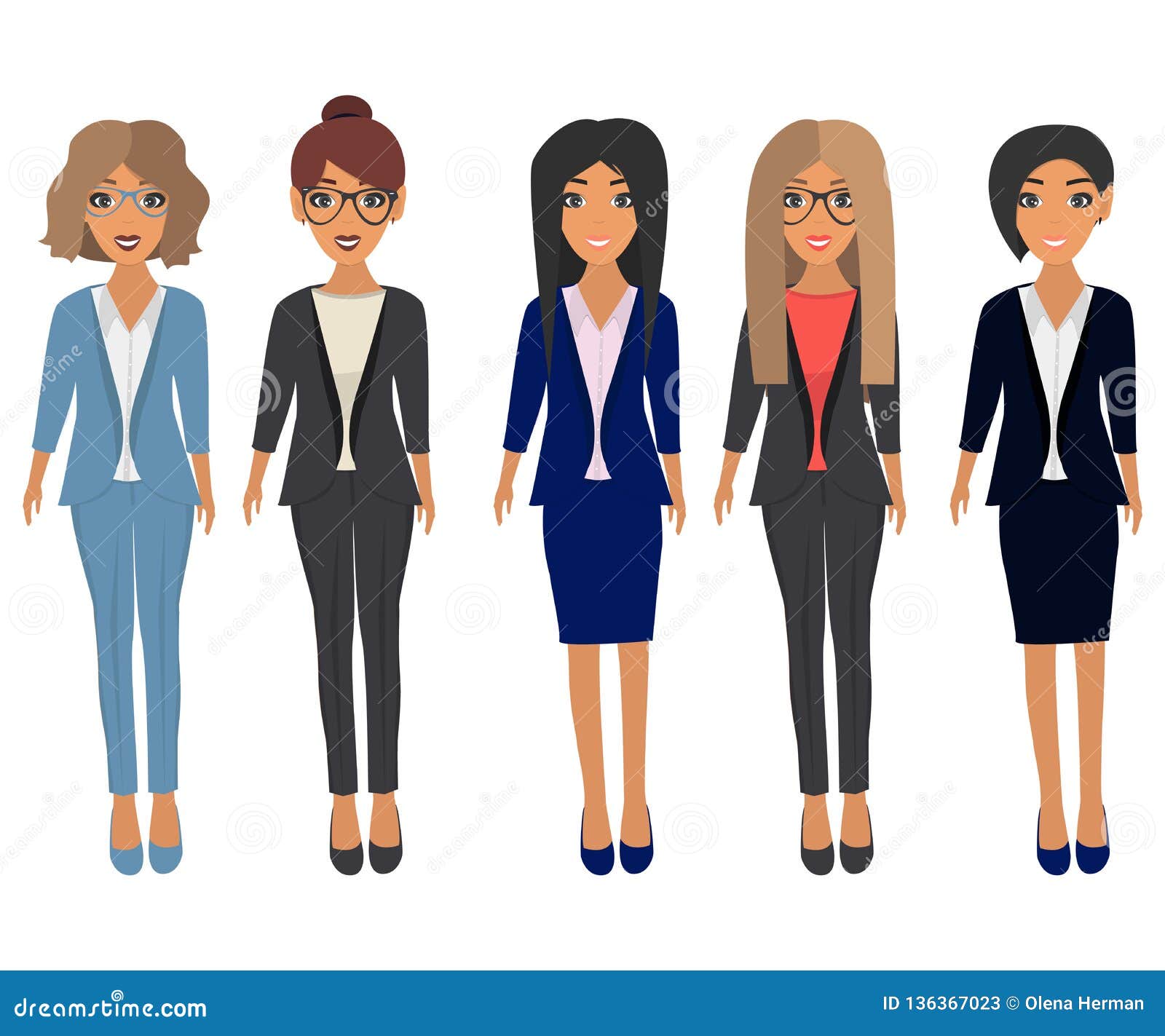 Business Beautiful Women in Office Clothes. Brunette, Blonde, Light Brown and Chestnut Hair. Vector Set Stock Illustration - Illustration of casual, hair: 136367023 Business Beautiful Women in Office Clothes. Brunette, Blonde, Light Brown and Chestnut Hair. Vector Set Stock Illustration - Illustration of casual, hair: 136367023