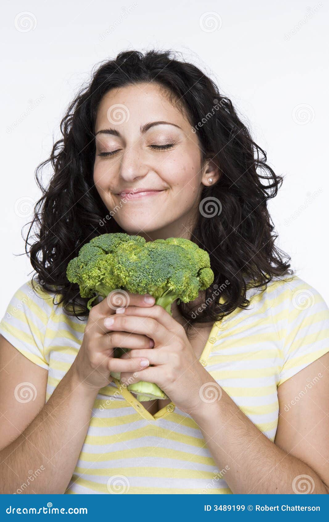 Women enjoying broccoli stock image. Image of enjoying 3489199