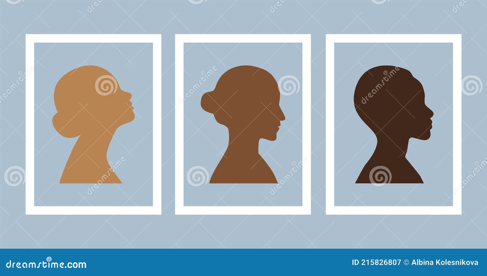 Couple profile silhouette over blue background Vector Image