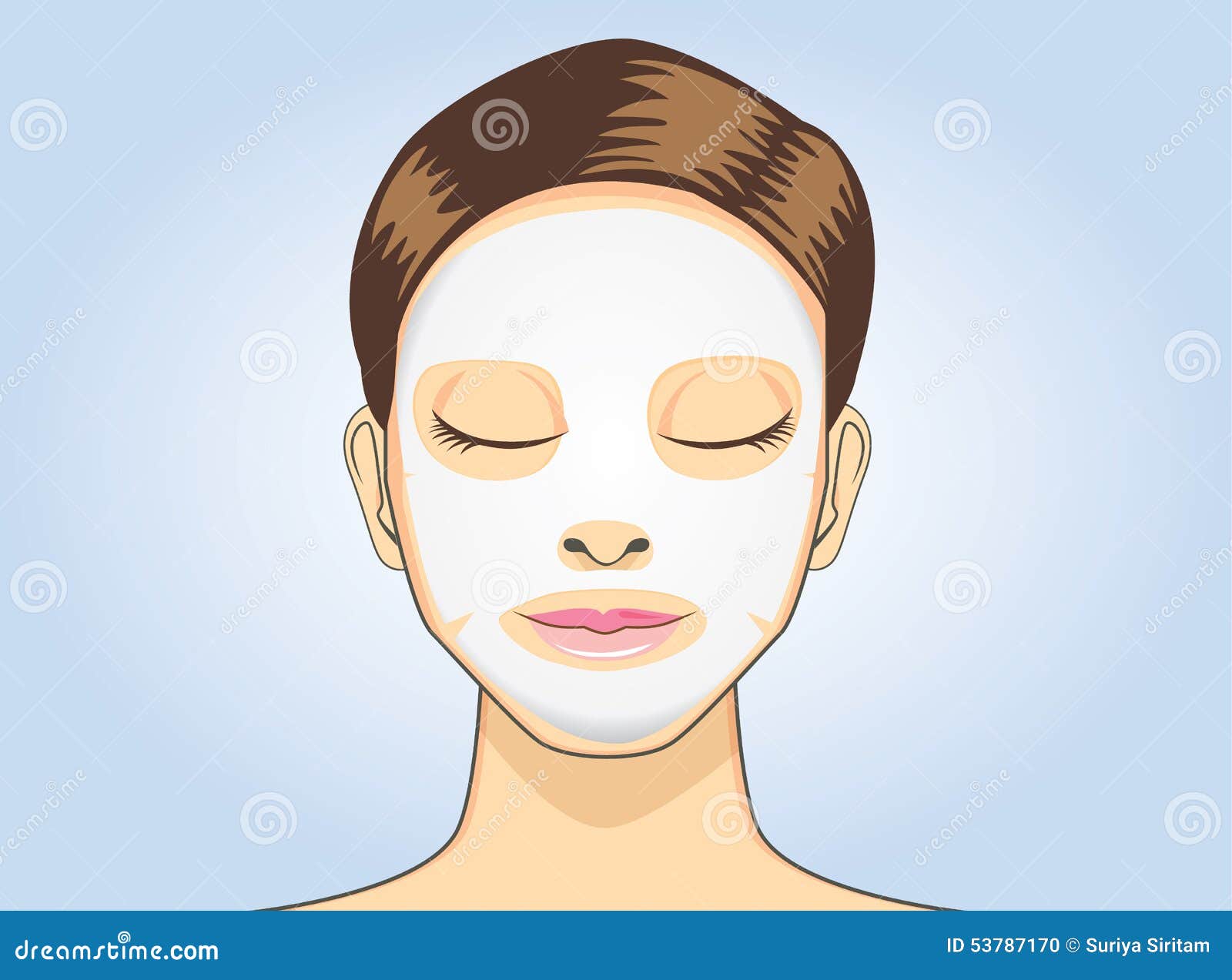Women Facial Sheet Mask Sleep Stock Vector - Image: 53787170