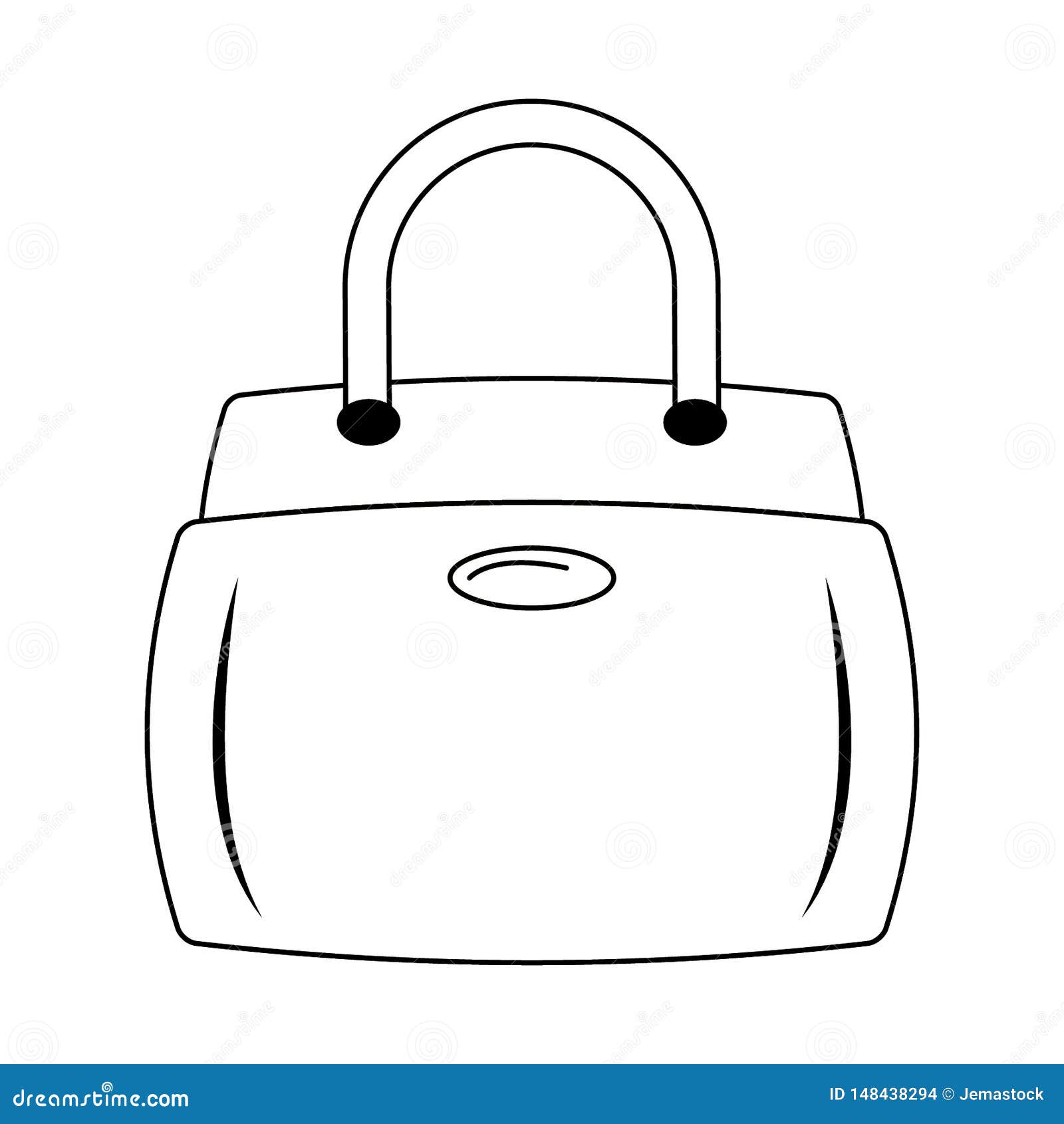 Women Fashion Bag Accesorie Cartoon Isolated in Black and White Stock  Vector - Illustration of beauty, style: 148438294