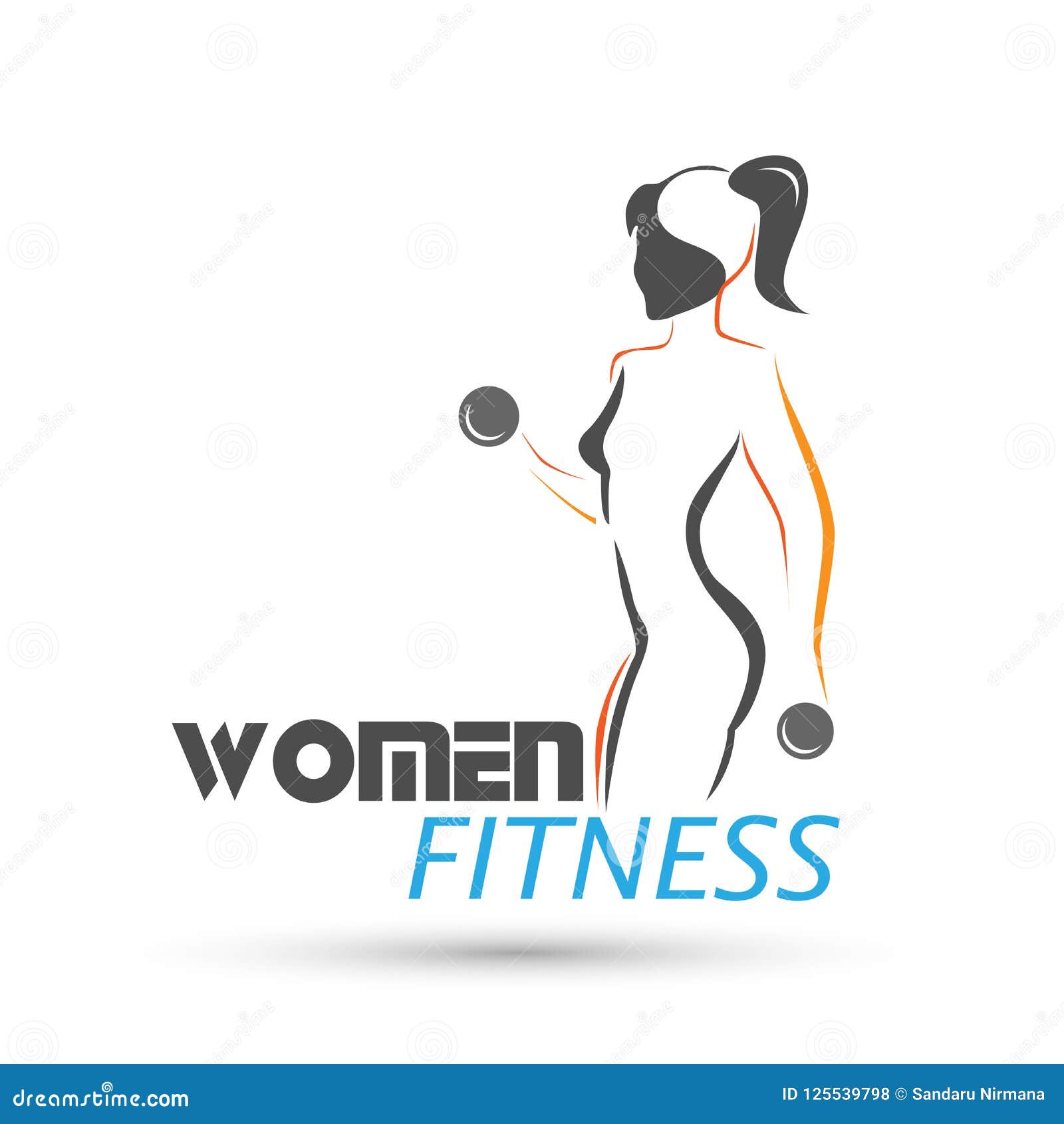 Women Fitness Logo Icon On White Background Stock Vector
