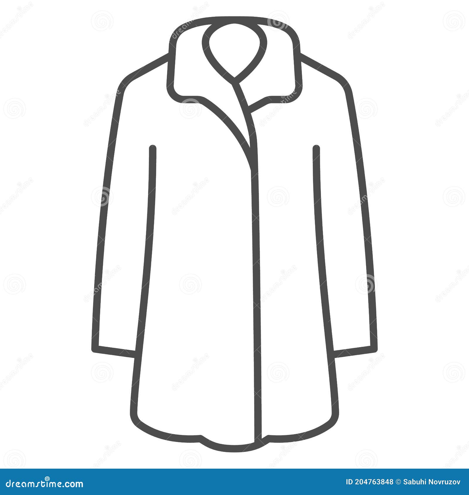 Women Fur Coat Thin Line Icon, Winter Clothes Concept, Winter Coat Sign ...