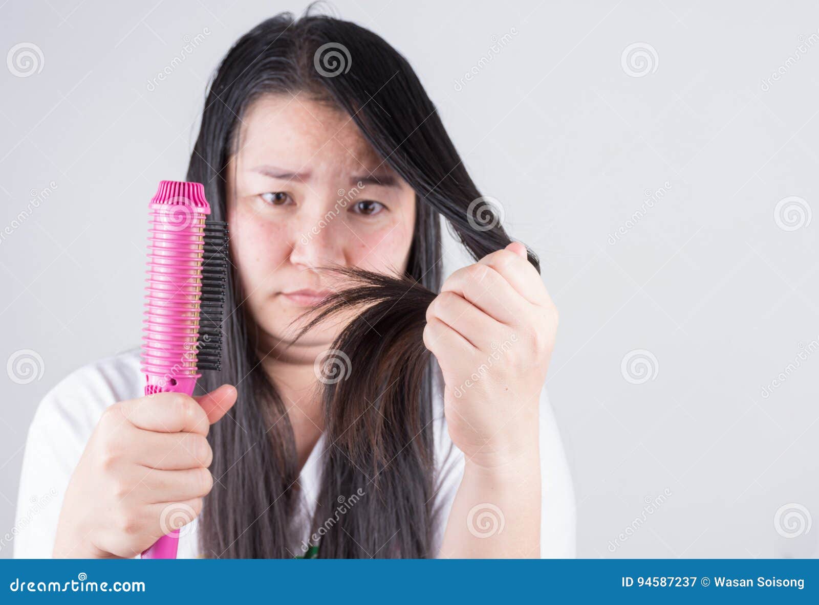 Women with Hair Rollers are Serious about Hair Problems Stock Image