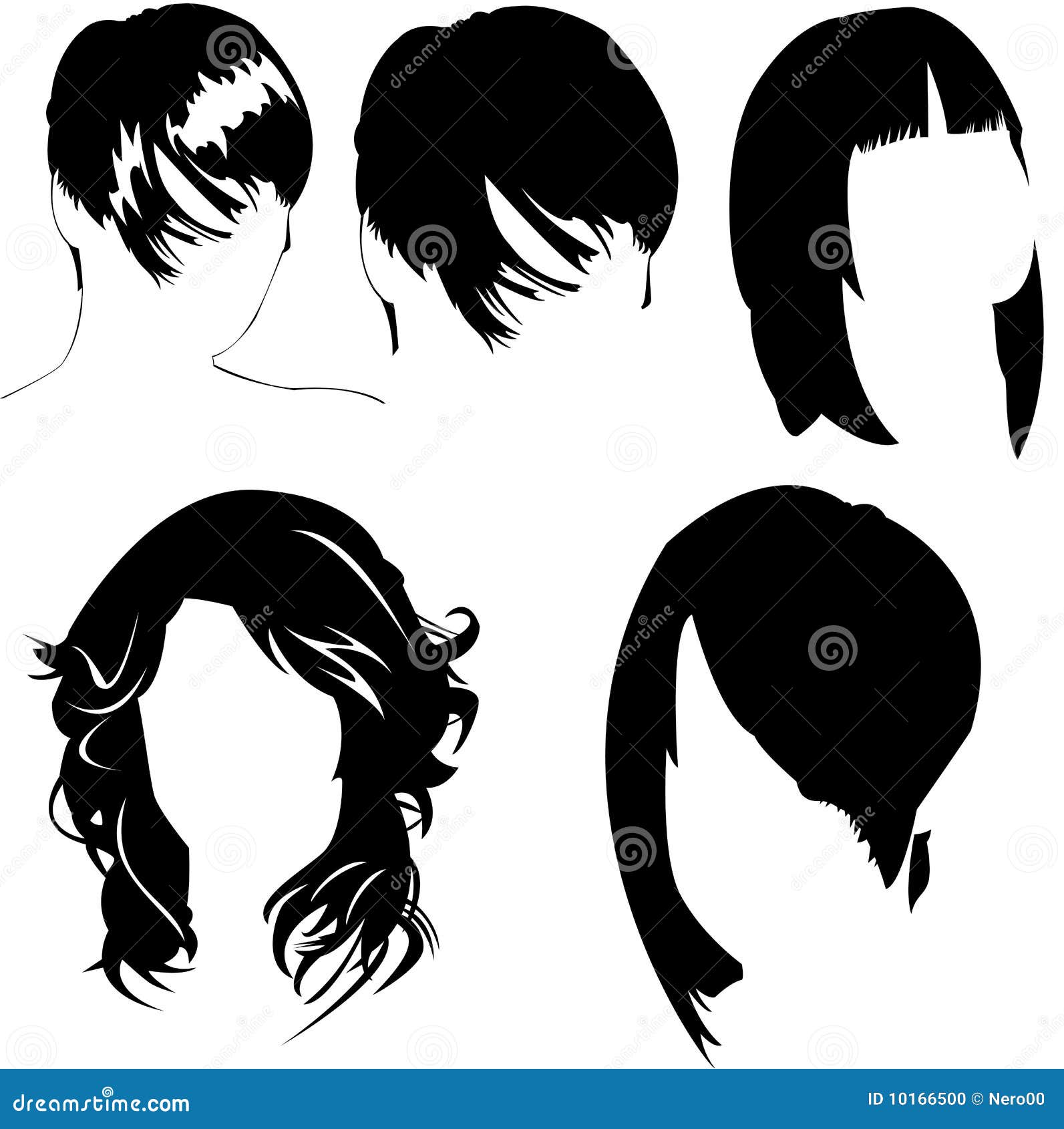 Women Haircut Vector Collection Stock Vector - Illustration of stylish, straight: 10166500
