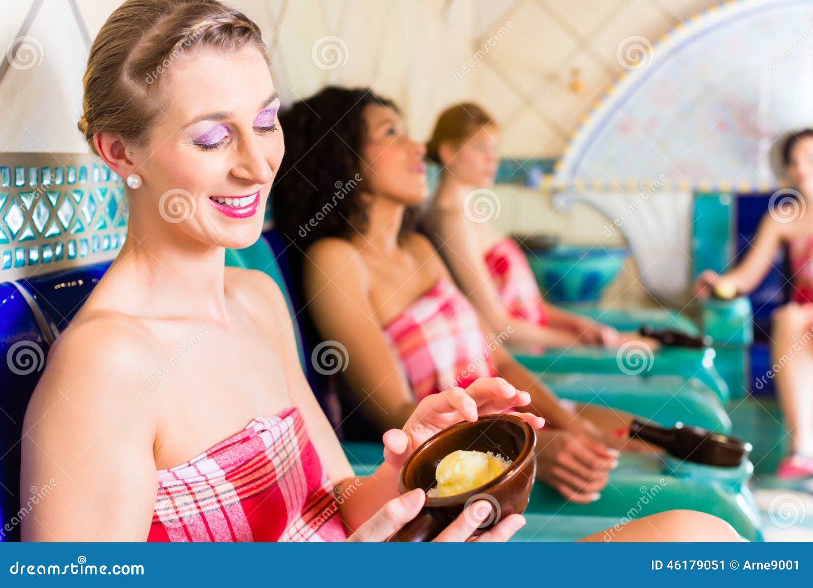 women in hammam vapour bath