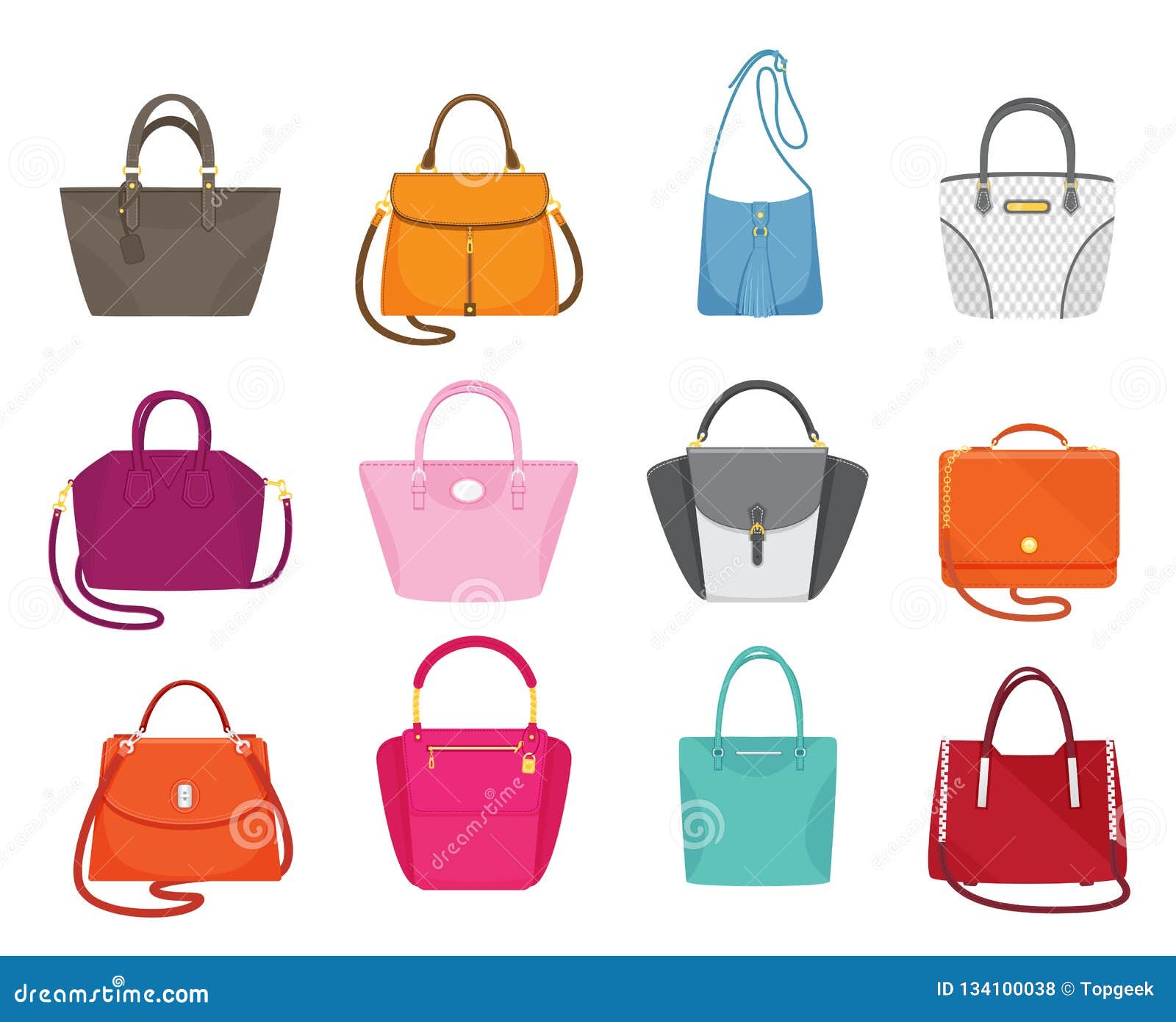 Women Handbags Collection Fashionable Set Vector Stock Vector ...