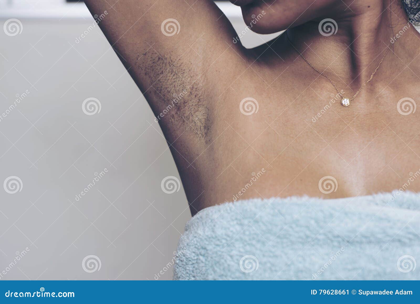 Women Have Lot Of Hairy Armpits Black And Long. Stock Image - Image of