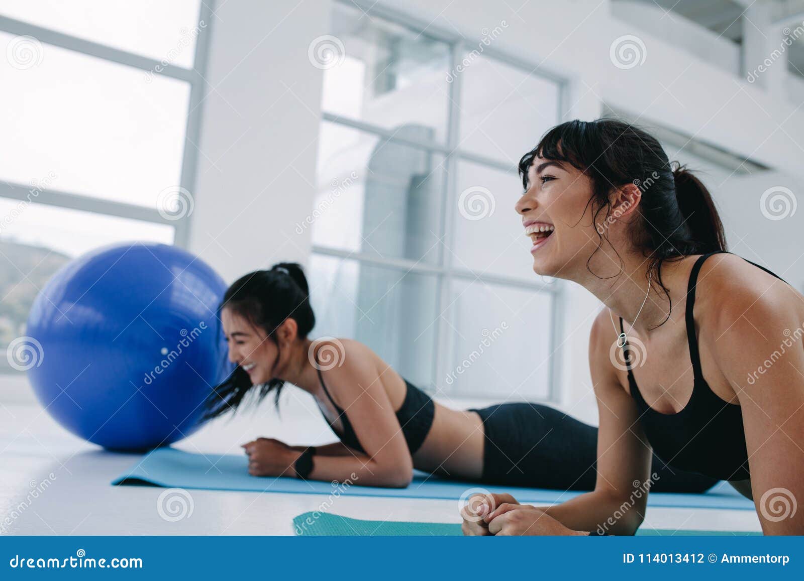 Fitness lesbians having fun in the gym