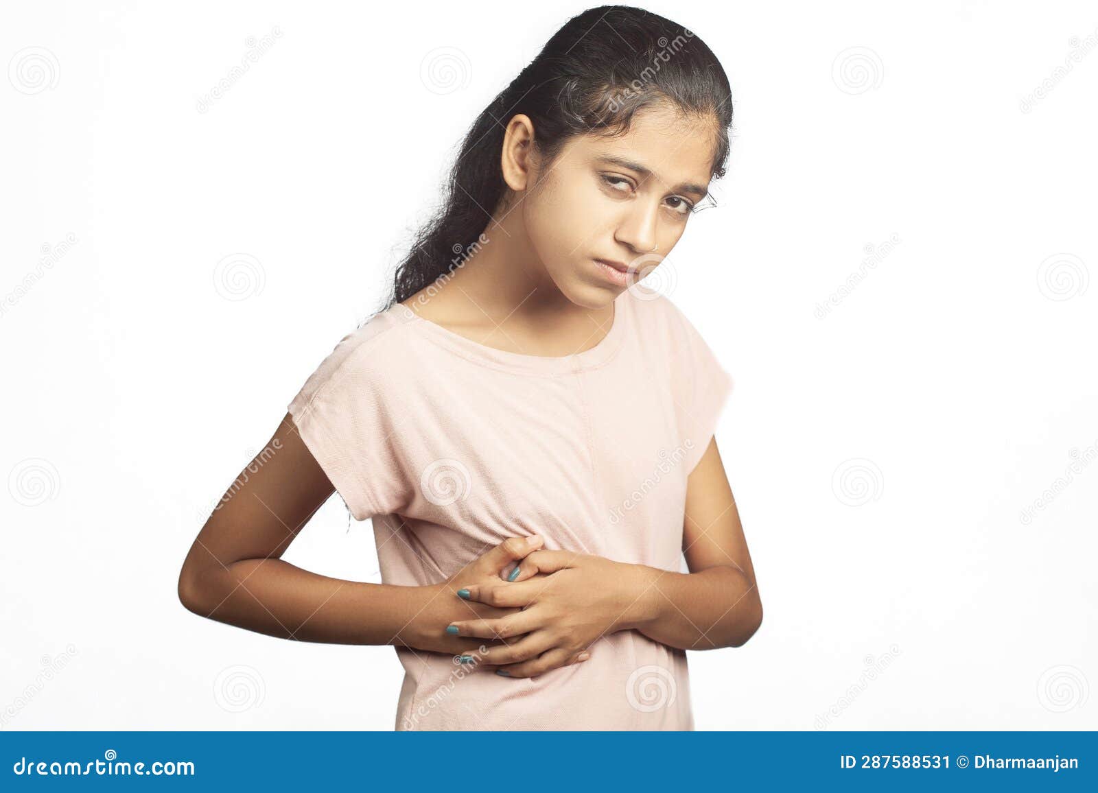 Young Woman Small Boobs Wearing Uncomfortable Stock Photo 1827984899