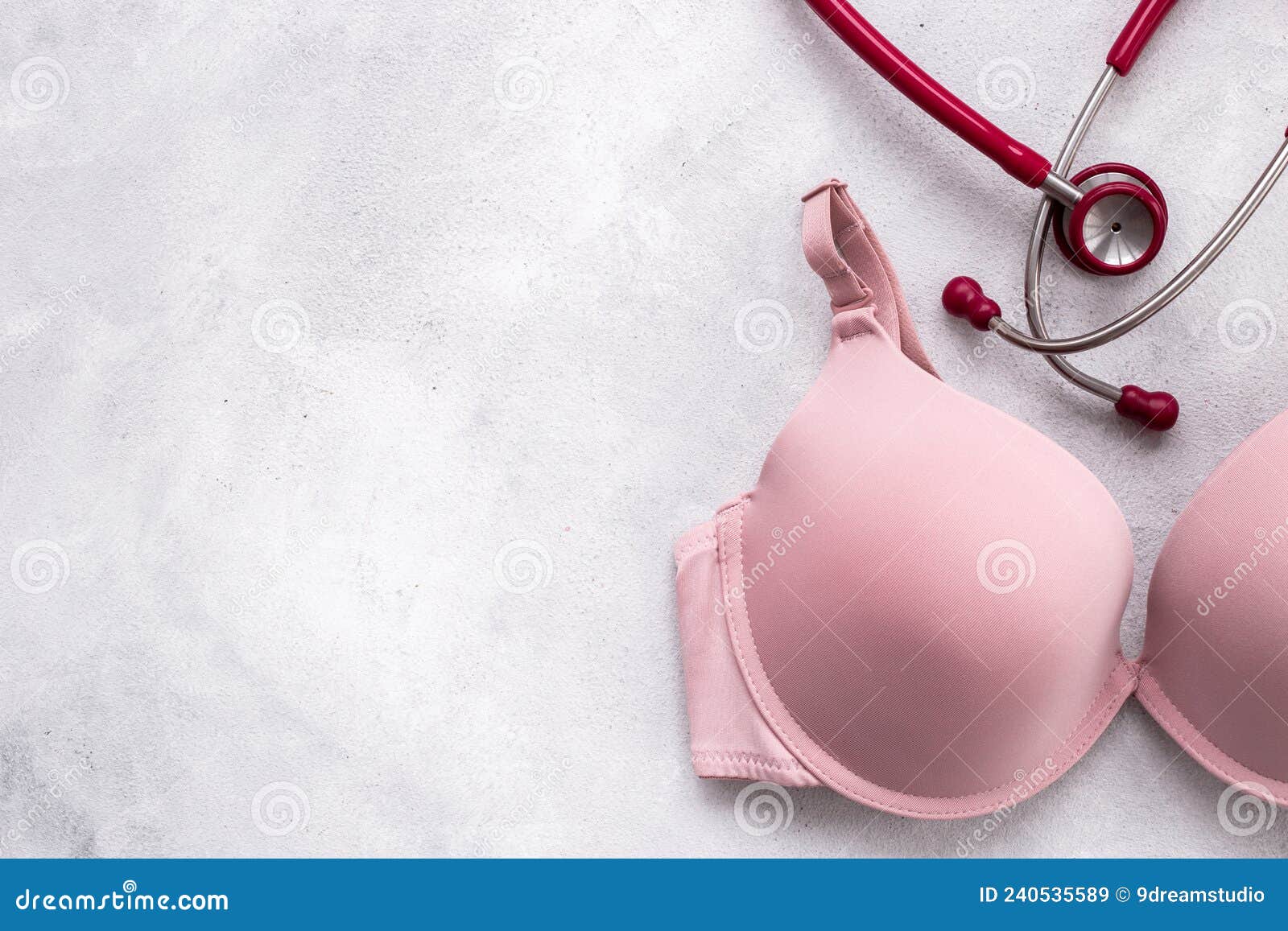 Women Health and Breast Cancer Concept with Pink Bra and Stethoscope ...