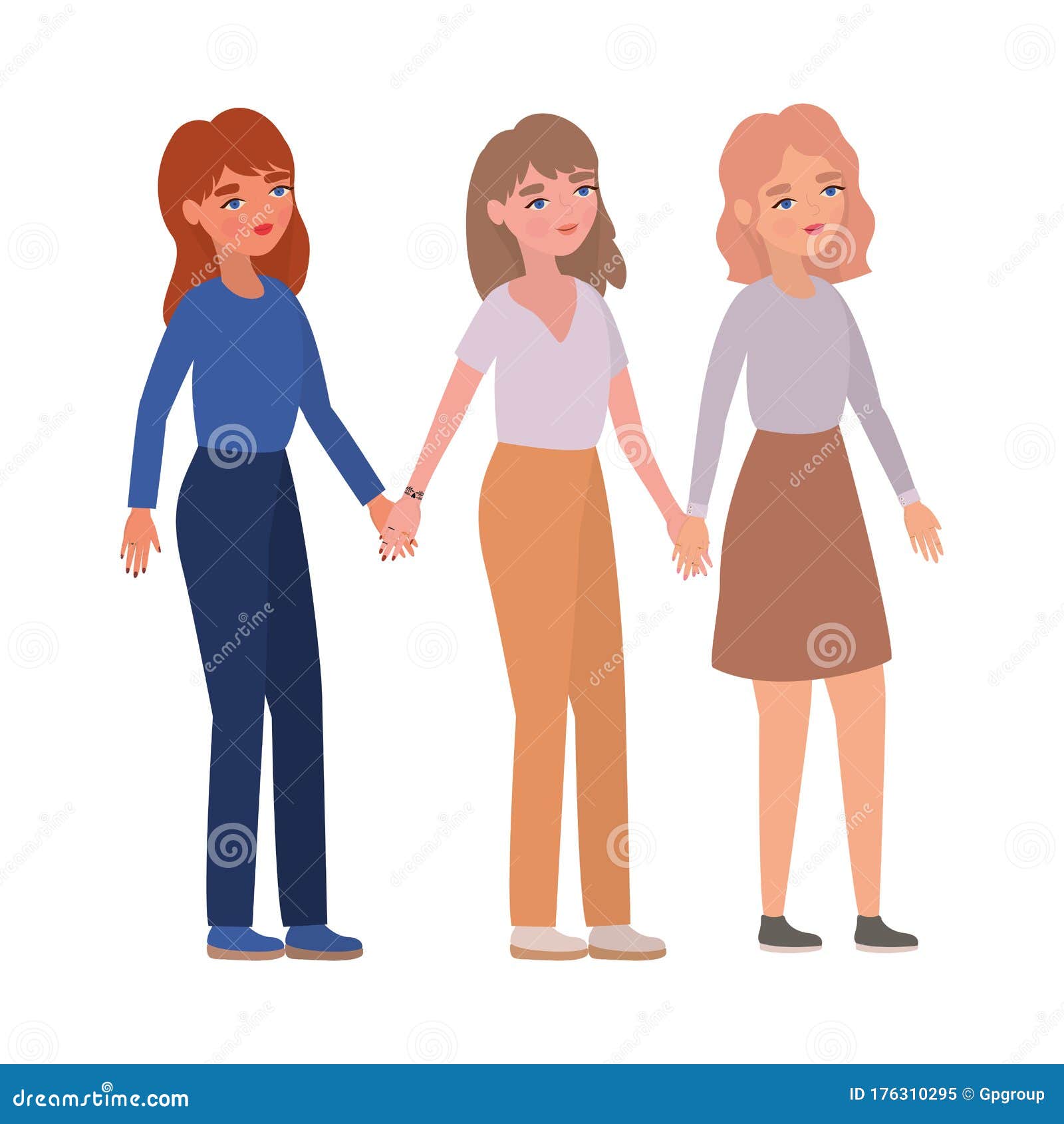 Women Holding Hands Vector Design Stock Vector - Illustration of role