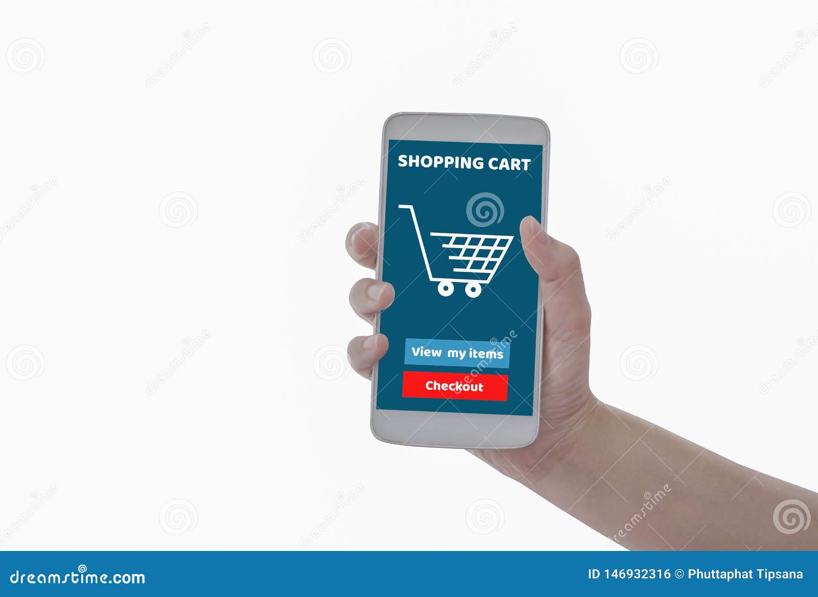 Women Holding Smartphone in Hands with Add To Cart Product To Purchase  Online Isolated White Background, with Shopping Online Stock Photo - Image  of lifestyle, communication: 146932316