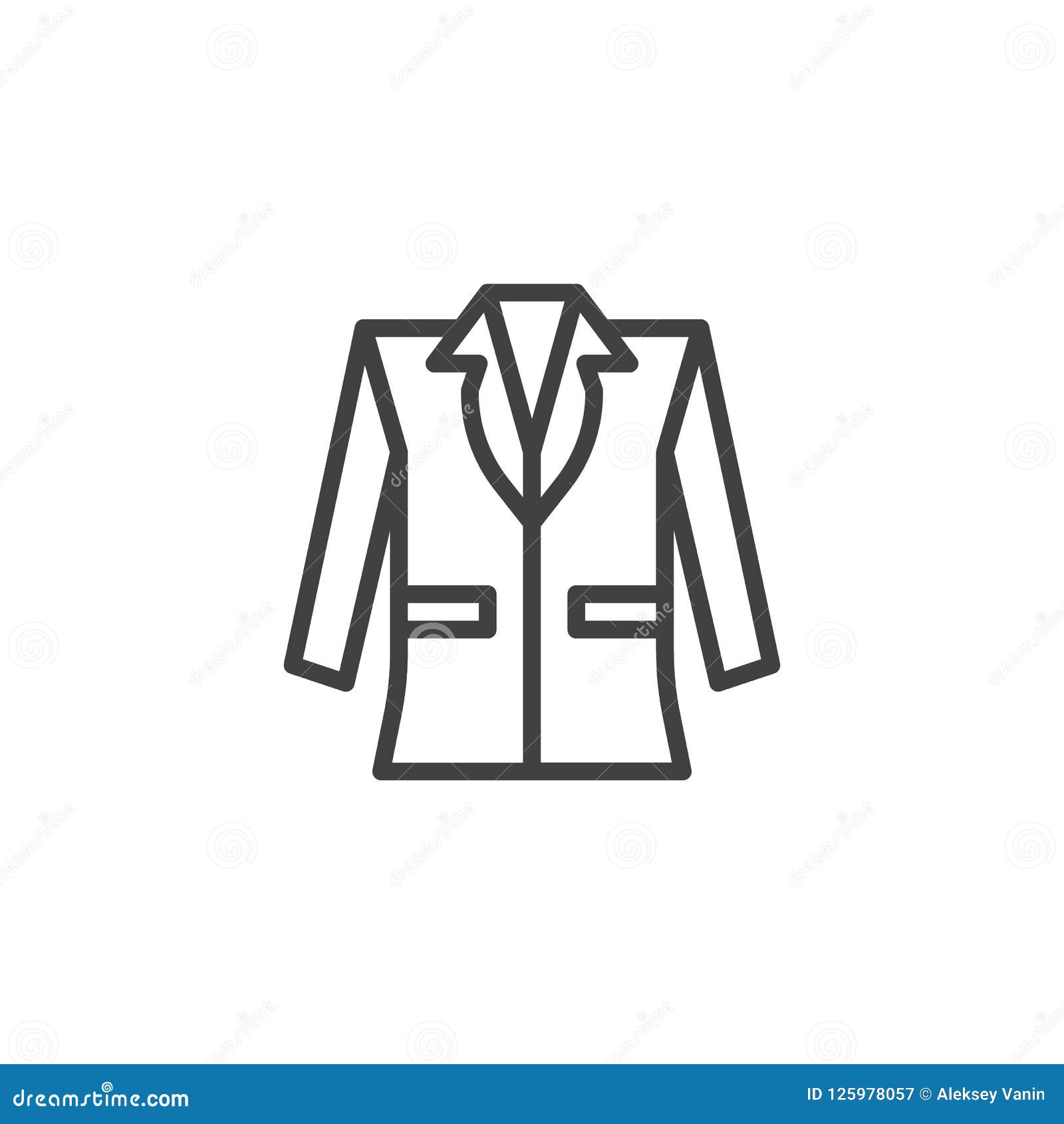 Women Jacket outline icon stock vector. Illustration of perfect - 125978057