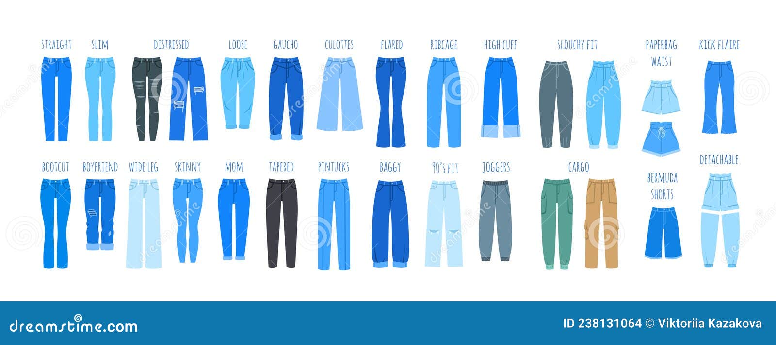 A Different Types Of Pants - HEBSTREITS Stock Image