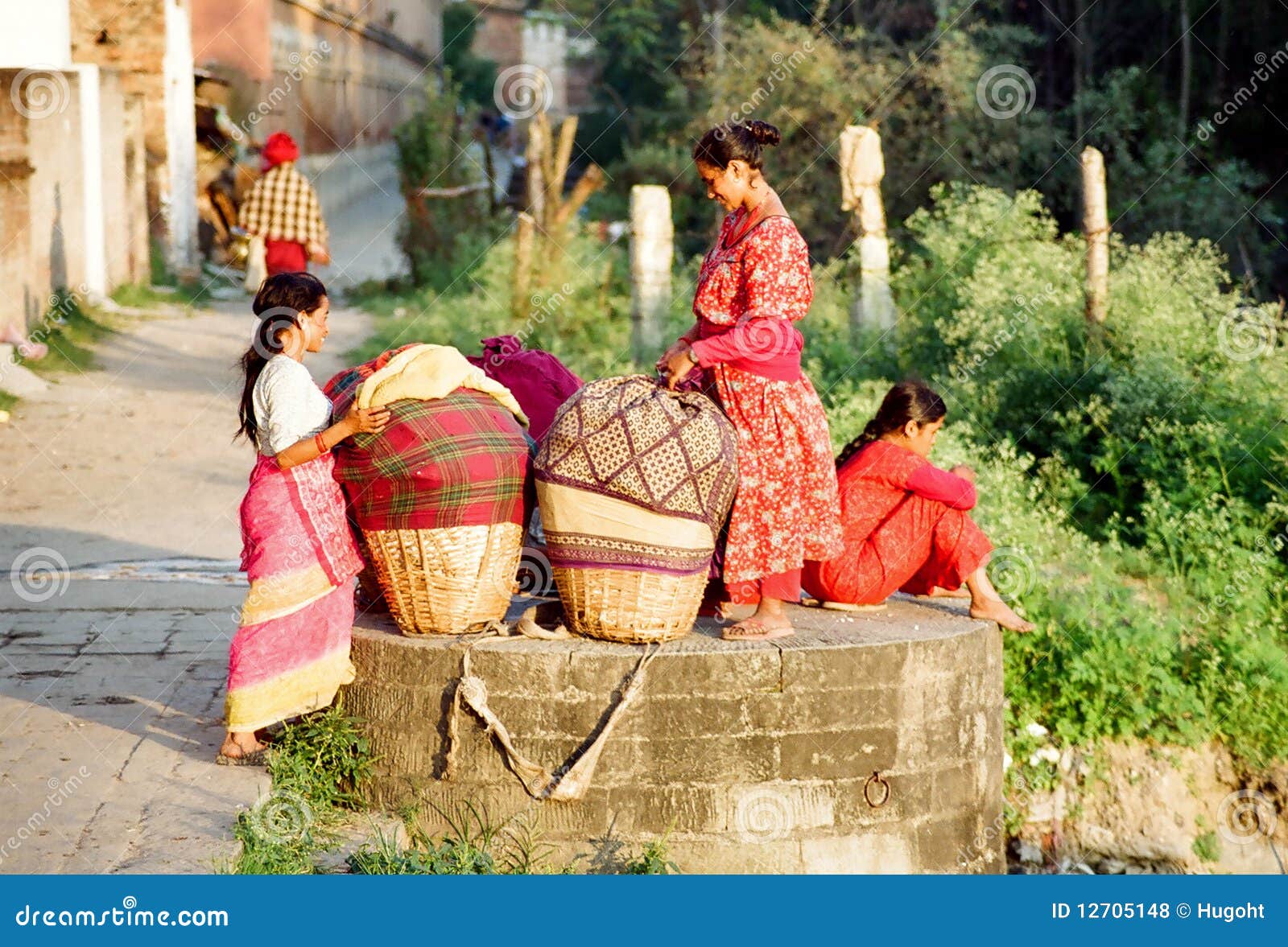 Women of Kathmandu, Nepal editorial stock photo. Image of laundry