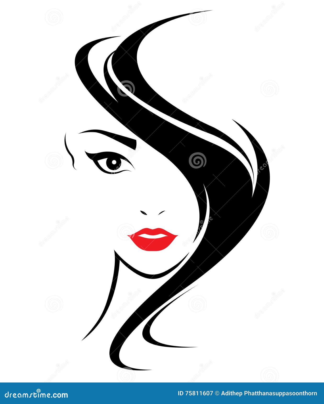 Women Long Hair Style Icon, Logo Women Face Stock Vector - Illustration of facial, haircut: 75811607 Women Long Hair Style Icon, Logo Women Face Stock Vector - Illustration of facial, haircut: 75811607