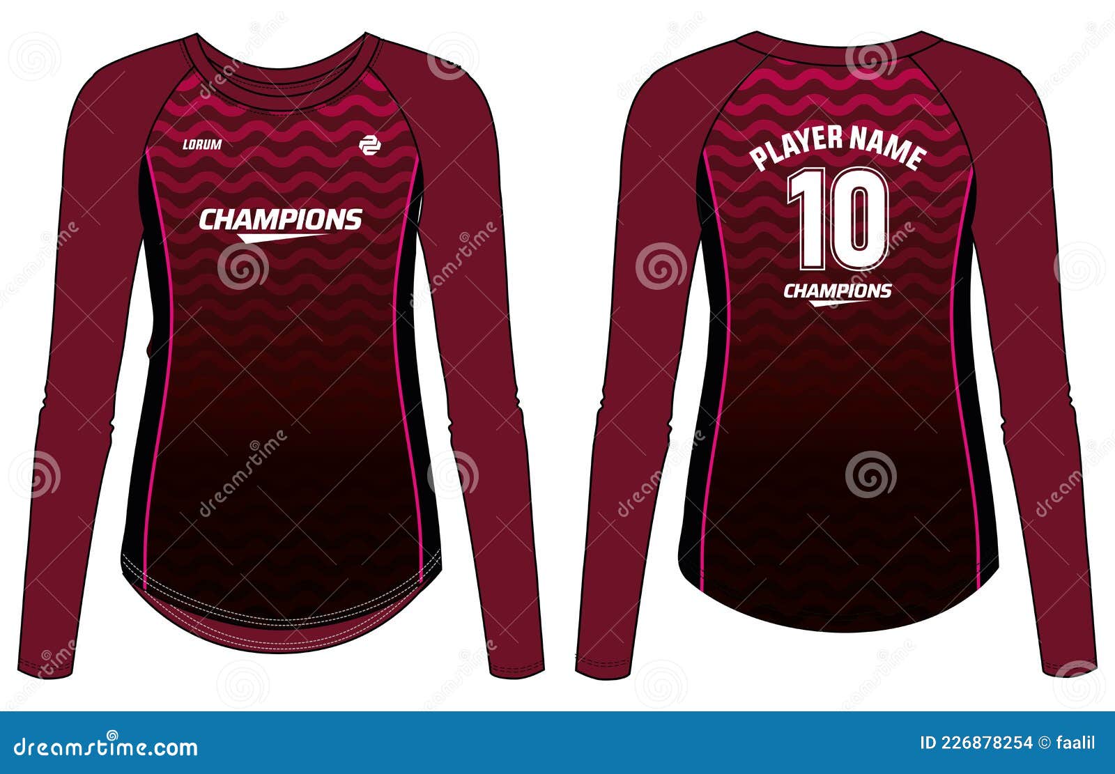 Women Long Sleeve Sports Jersey T-shirt Design Concept Illustration  Suitable for Girls and Ladies for Volleyball Jersey, Football Stock Vector  - Illustration of abstract, neck: 226878254
