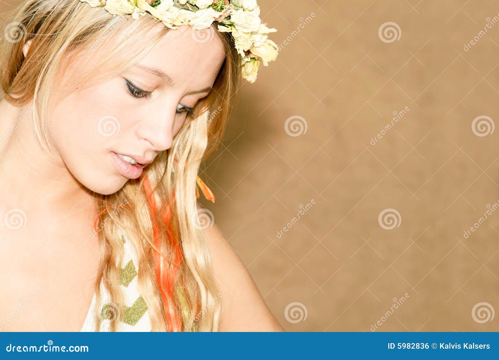 Women look down stock photo. Image of facial, femininity 5982836
