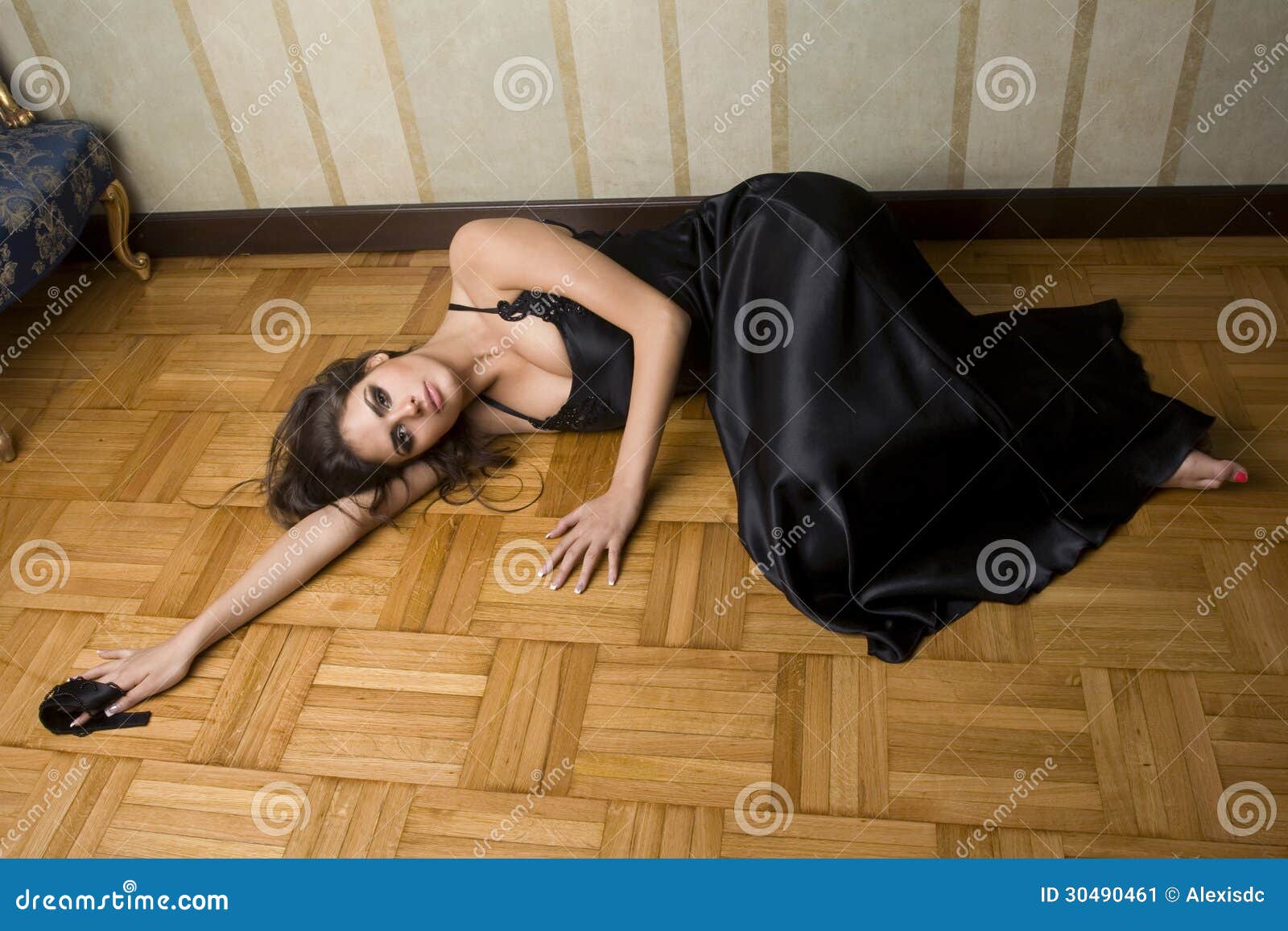 Women lying on the floor stock image. Image of long, model 30490461