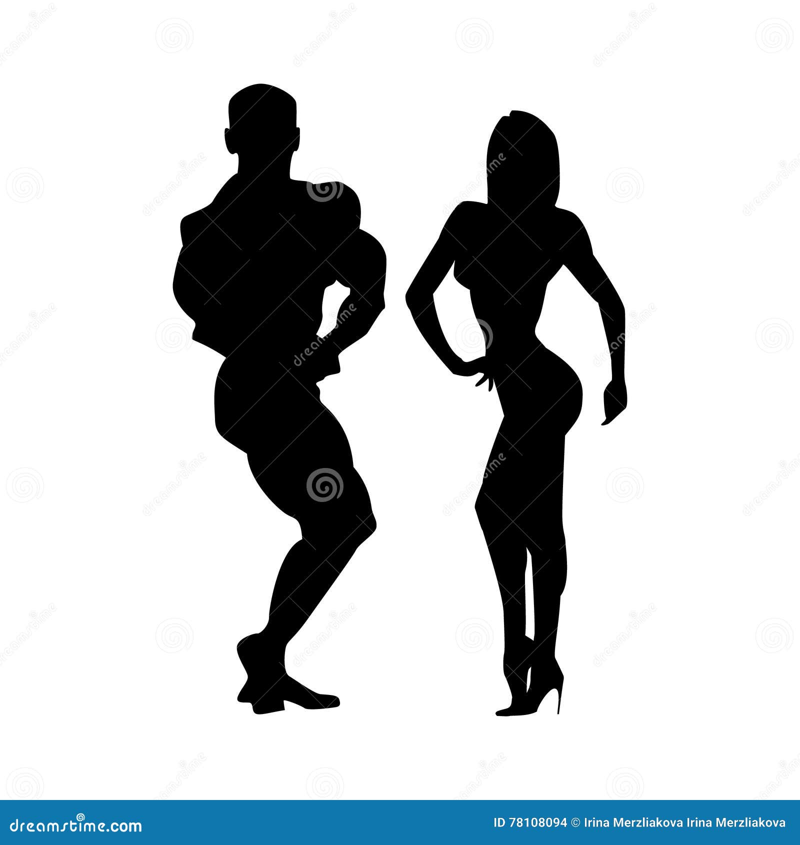 women and men silhouettes of athletes. two athletes together.