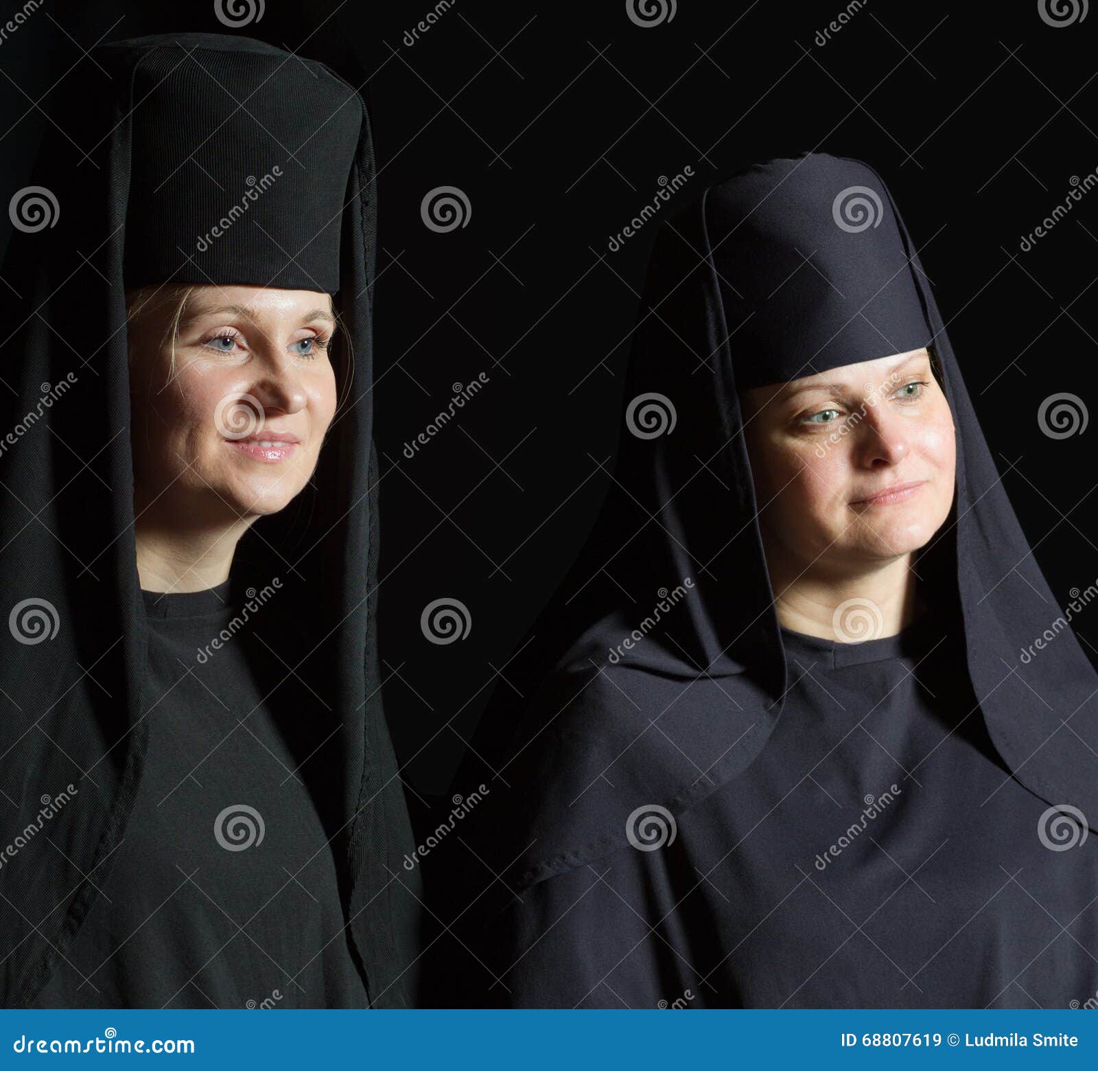 Women in a monk robe. stock image. Image of light, apostle 68807619