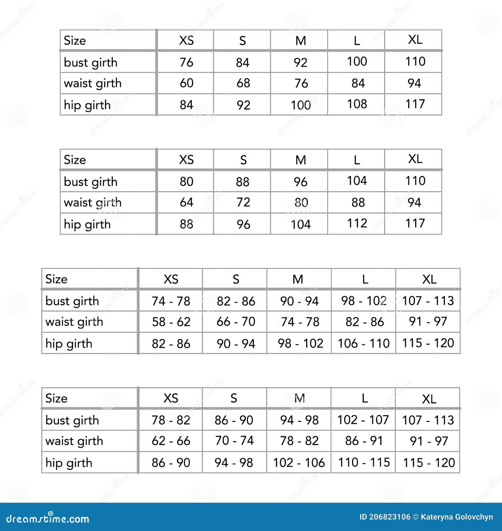 European Size Chart Waist