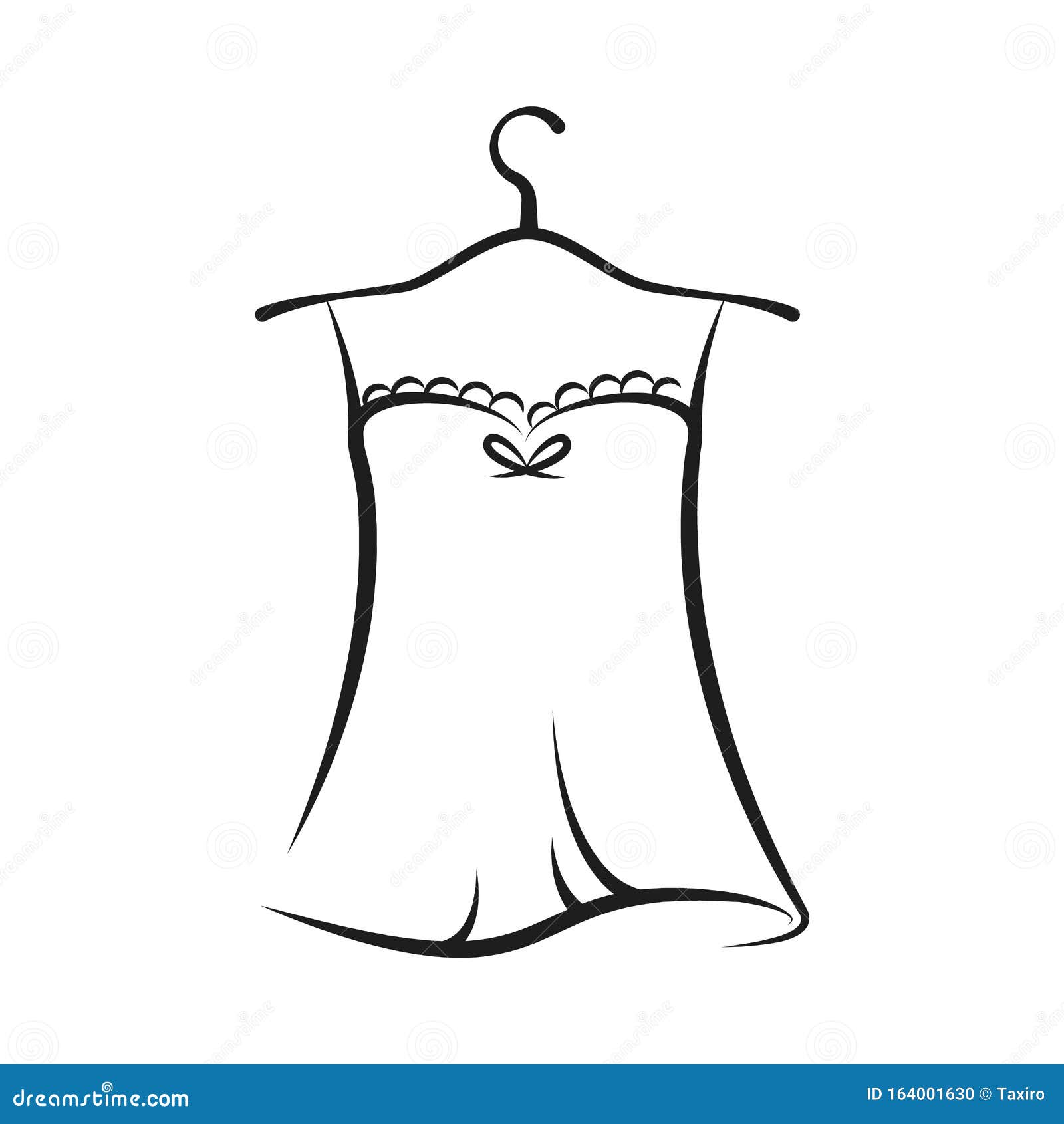 Women nightgown lace stock vector. Illustration of design - 164001630