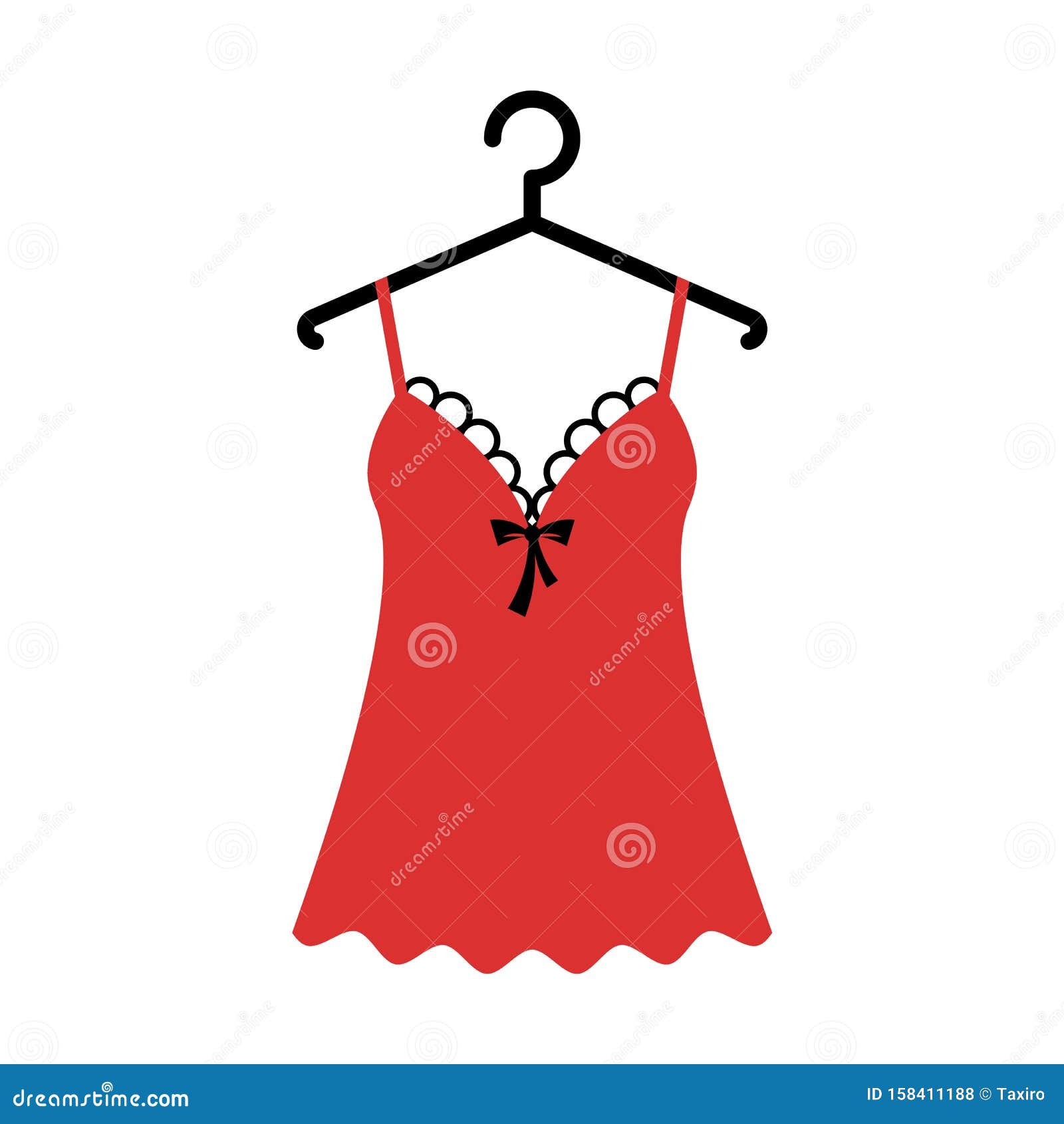 Women Nightgown Lace Stock Vector Illustration Of Style 158411188 