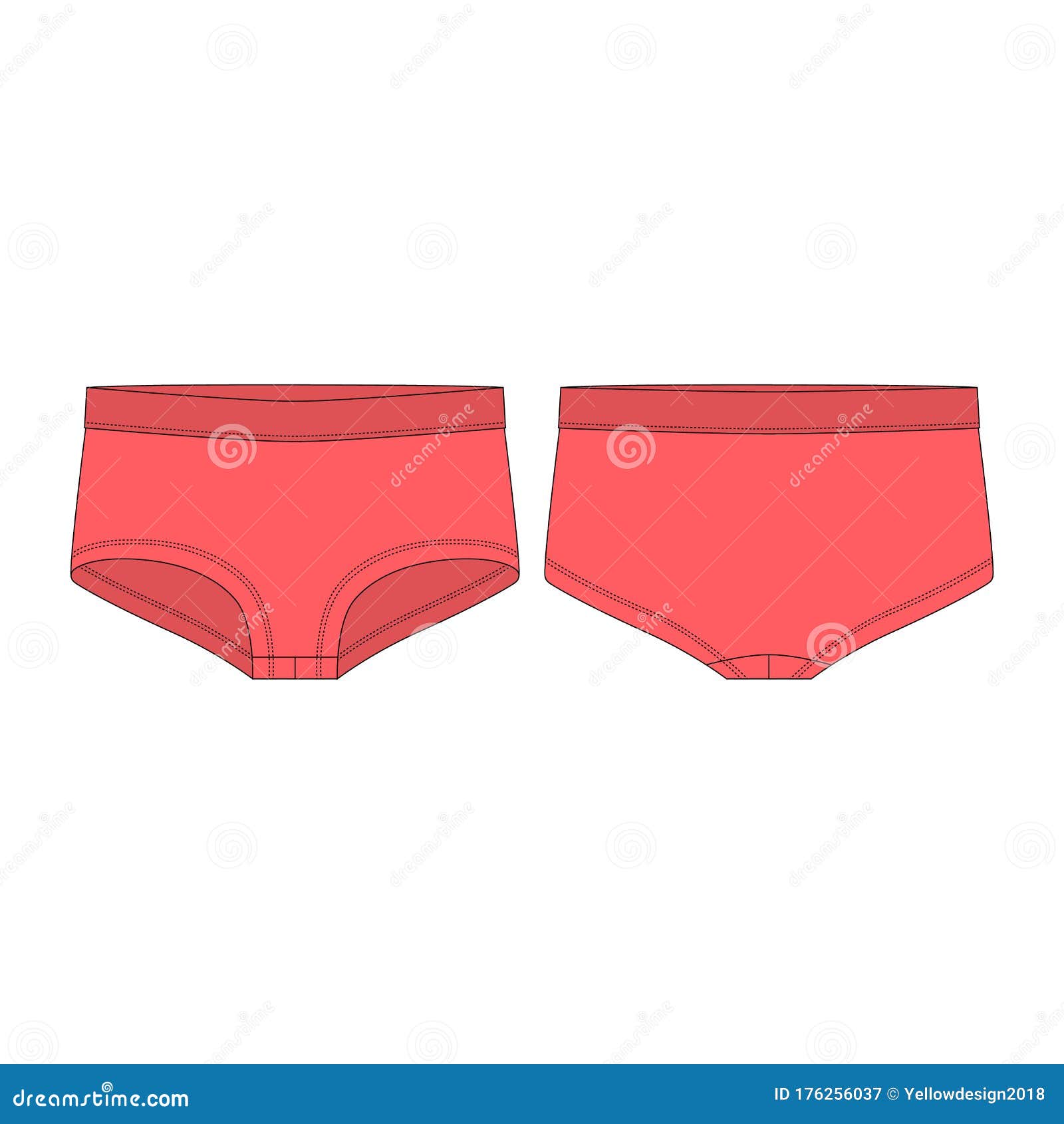 Women Panties in Red Colors Isolated on White Background. Lady ...