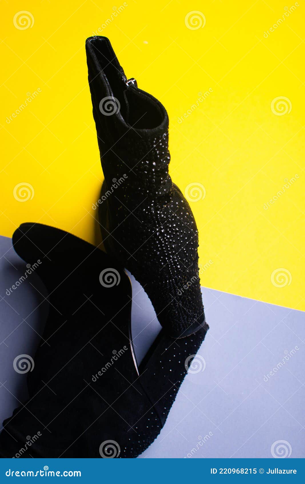 Women S Black Boots from Natural Suede on a Yellow and Gray Background ...