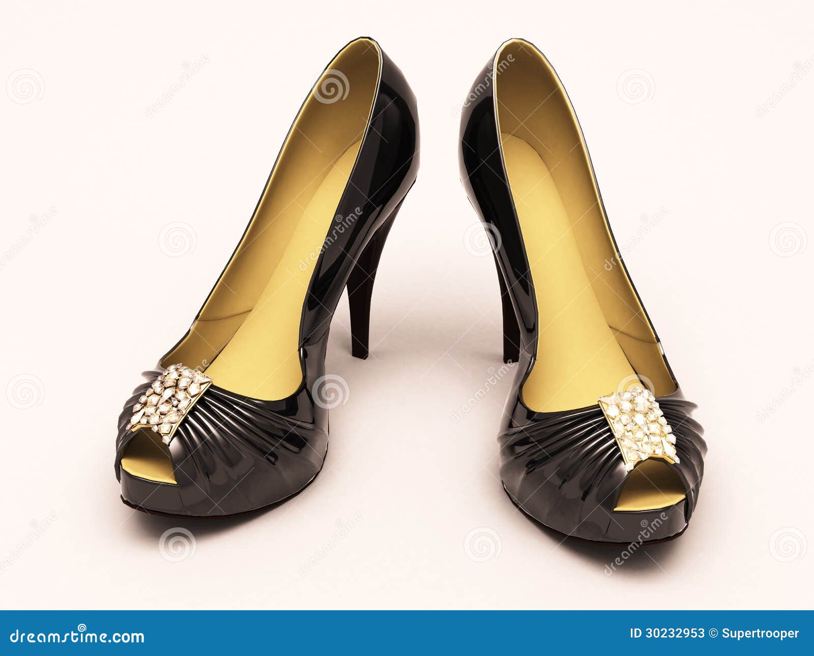 Women S Black Shoes Closeup Stock Illustration - Illustration of ...
