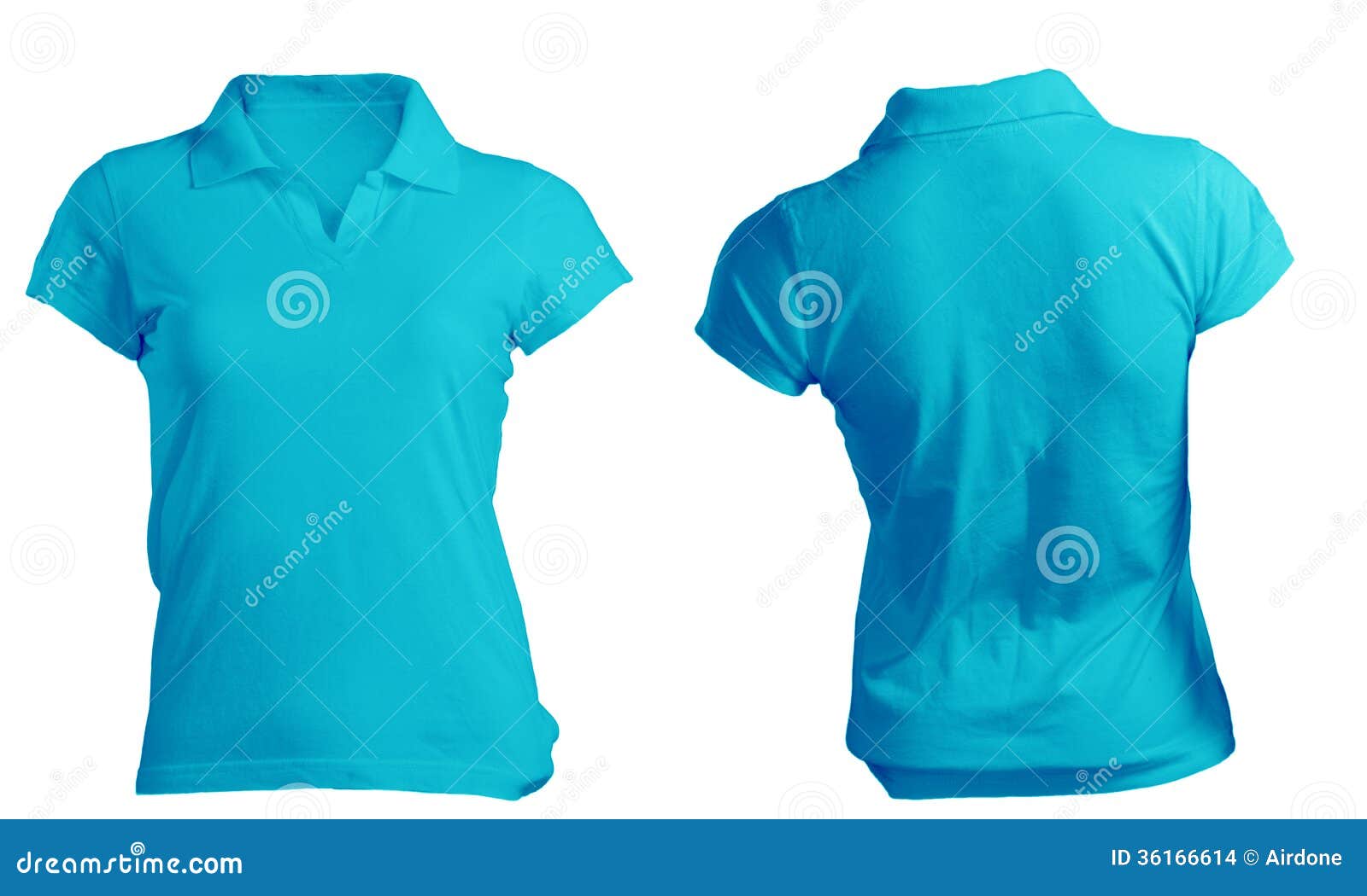 Download Women's Blank Blue Polo Shirt Template Stock Images ...