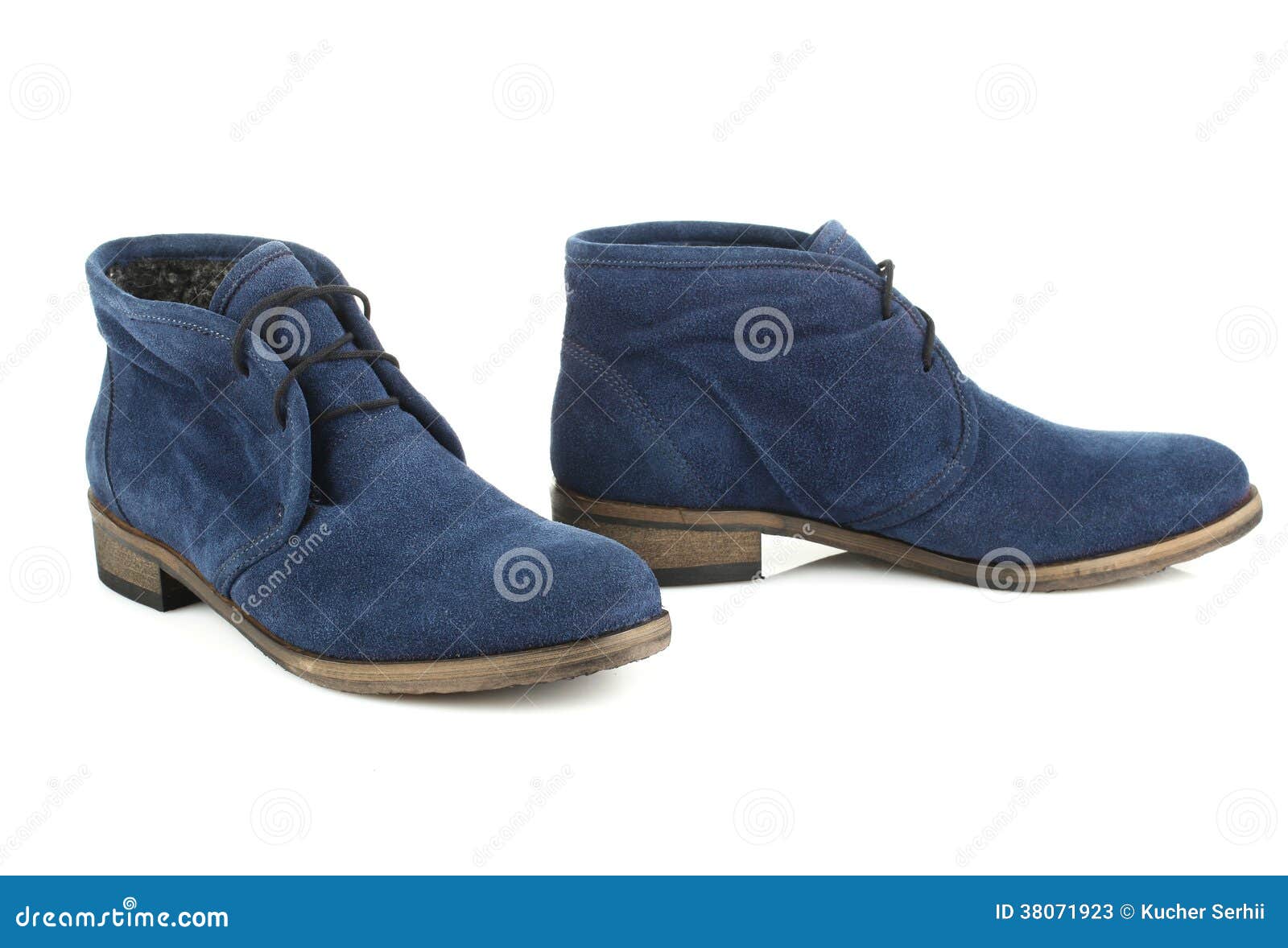 Women S Blue Boots with Laces Stock Image - Image of isolated ...