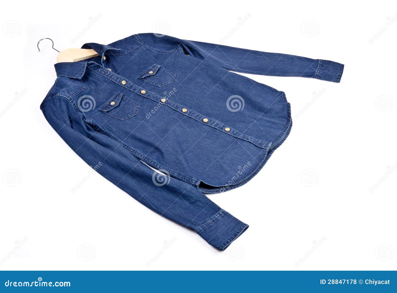 Women S Blue Denim Shirt #1 Stock Photo - Image of wooden, whte: 28847178