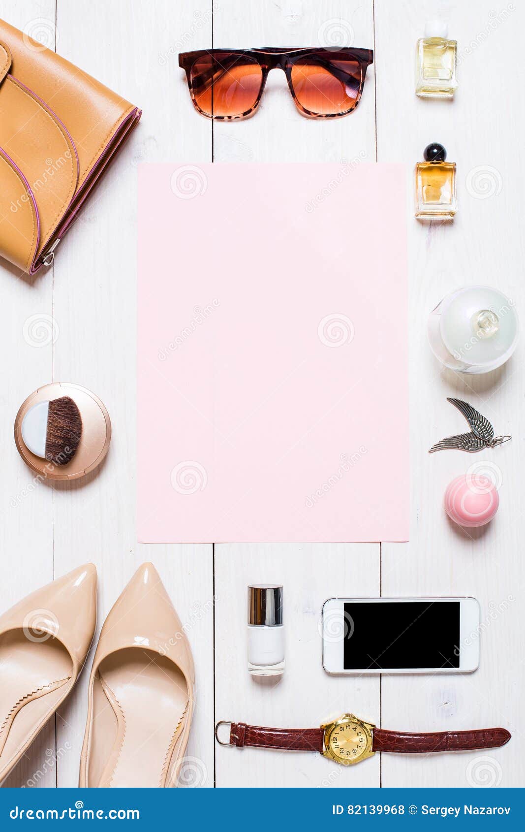 Women S Clothes and Accessories on a White Background Stock Photo ...