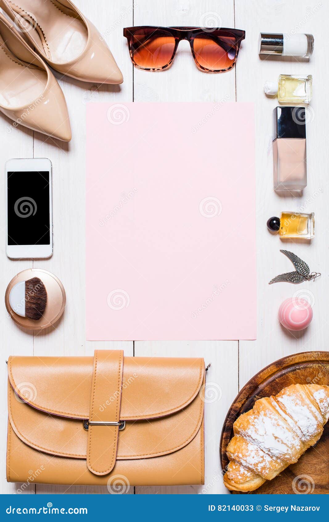 Women S Clothes and Accessories on a White Background Stock Image ...