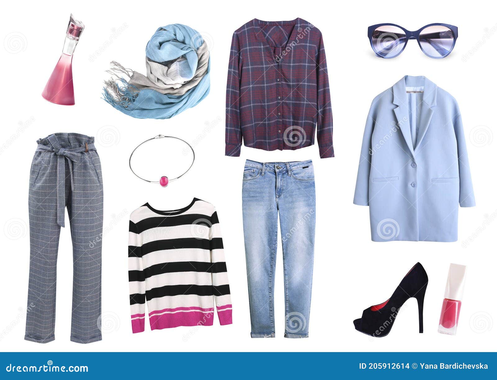 Women`s Clothes Set.Woman`s Clothing Collage Stock Photo - Image of ...