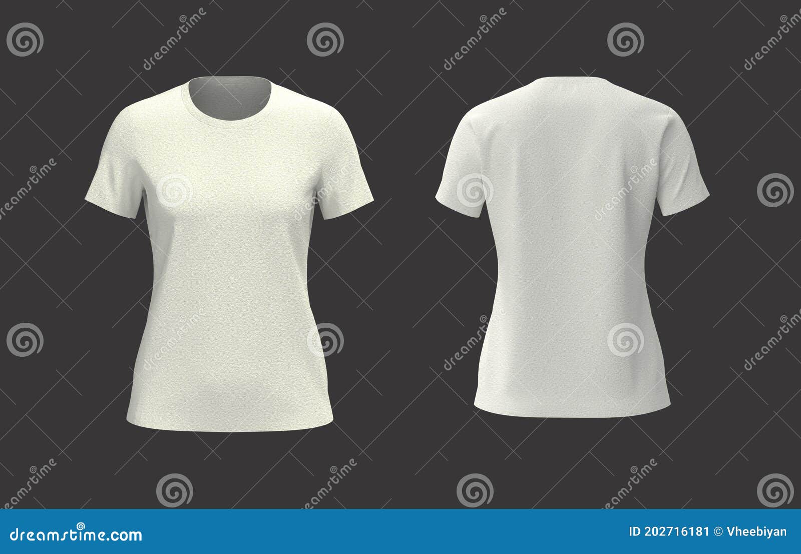 Download Women's Crewneck T-shirt Mockup, Front, Side And Back ...