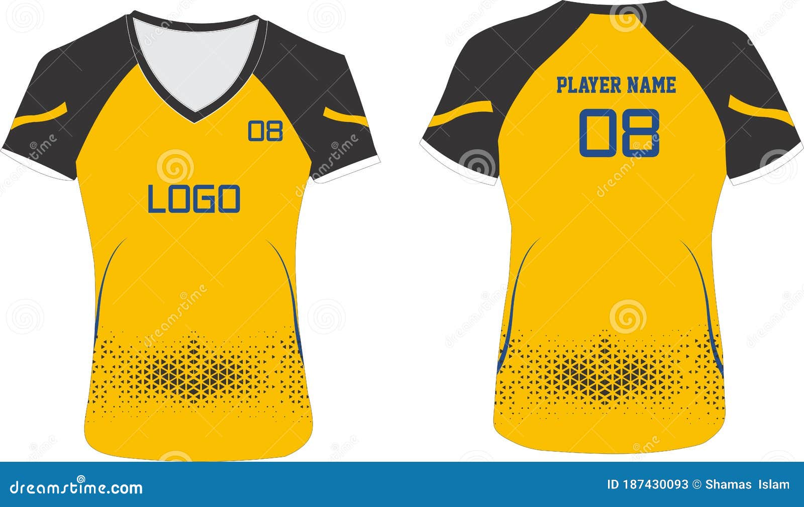 Download Women S Custom Design Sublimated Volleyball Jersey Mock Up Templates Illustrations Front And Back View Stock Vector Illustration Of Mock Custom 187430093