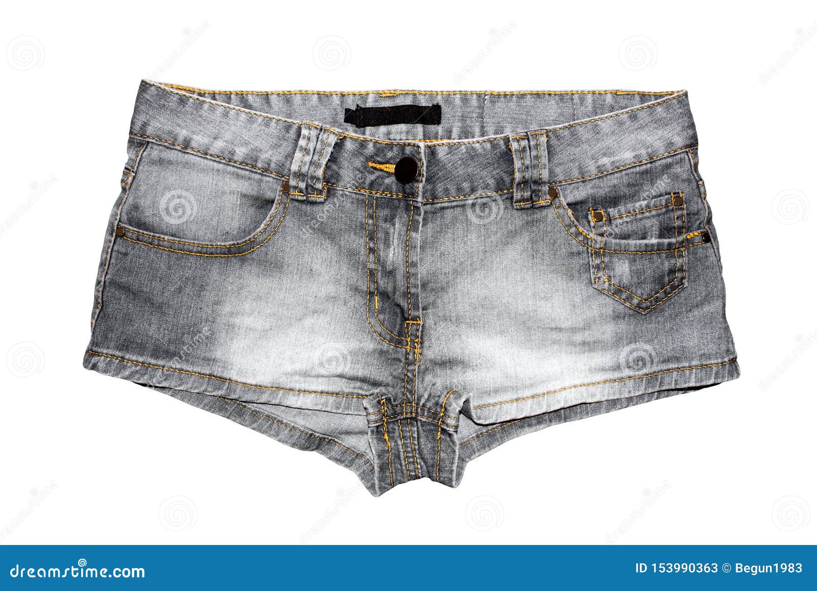 Women`s Denim Shorts on White Background. Stock Image - Image of jean ...